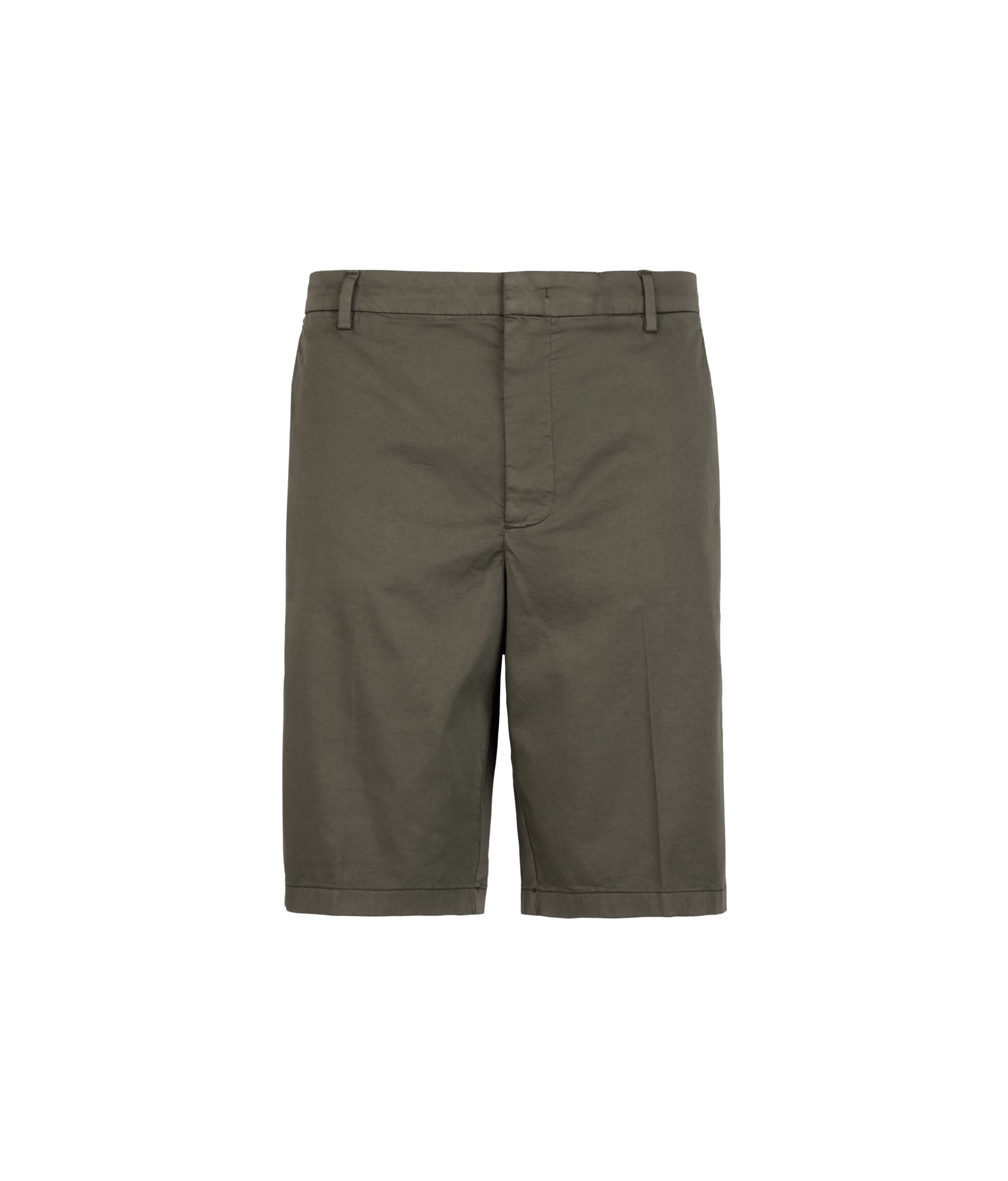 Pantalone Chino Corto in Cotone Colore Militare