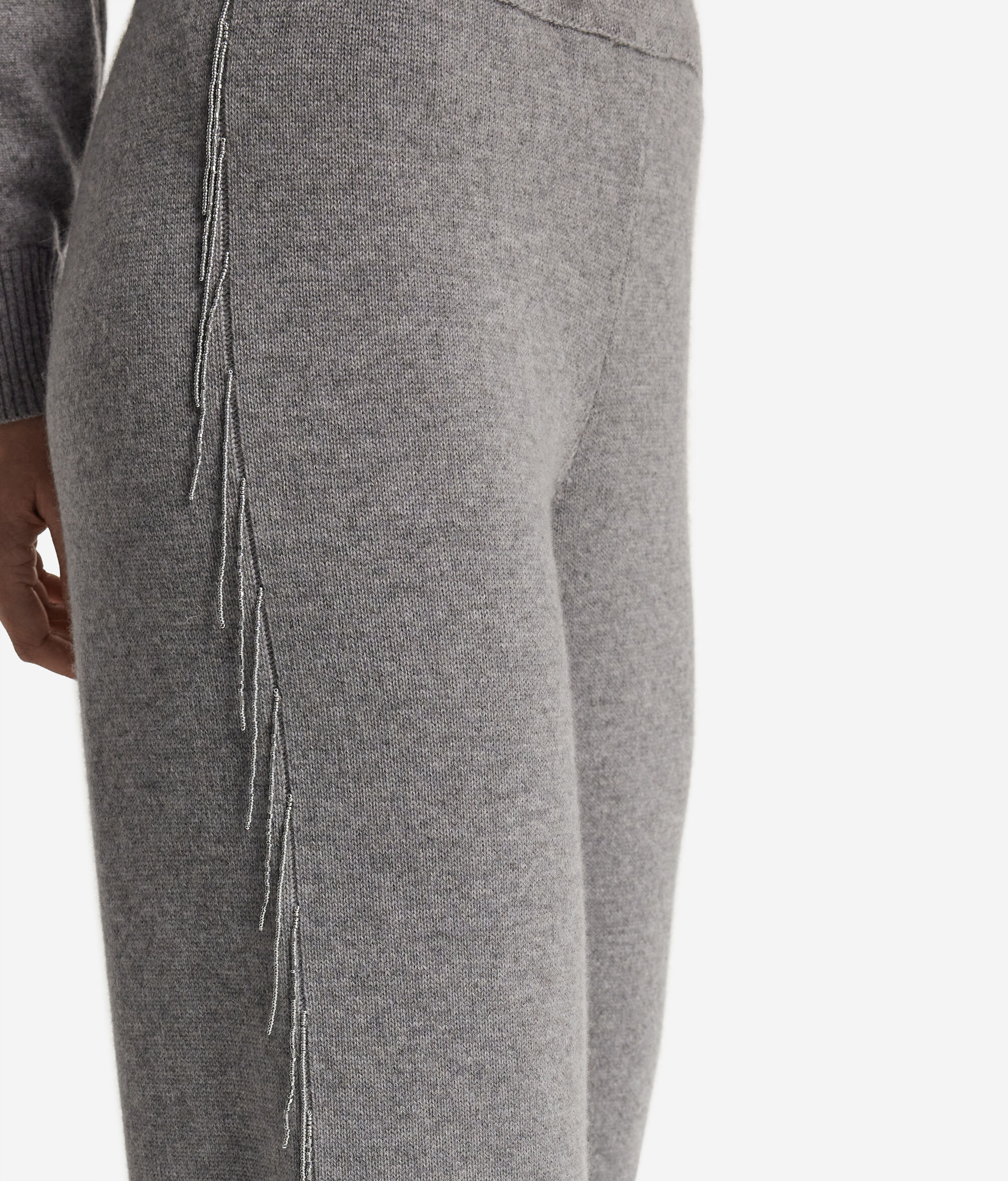 Брюки из кашемира с бахромой