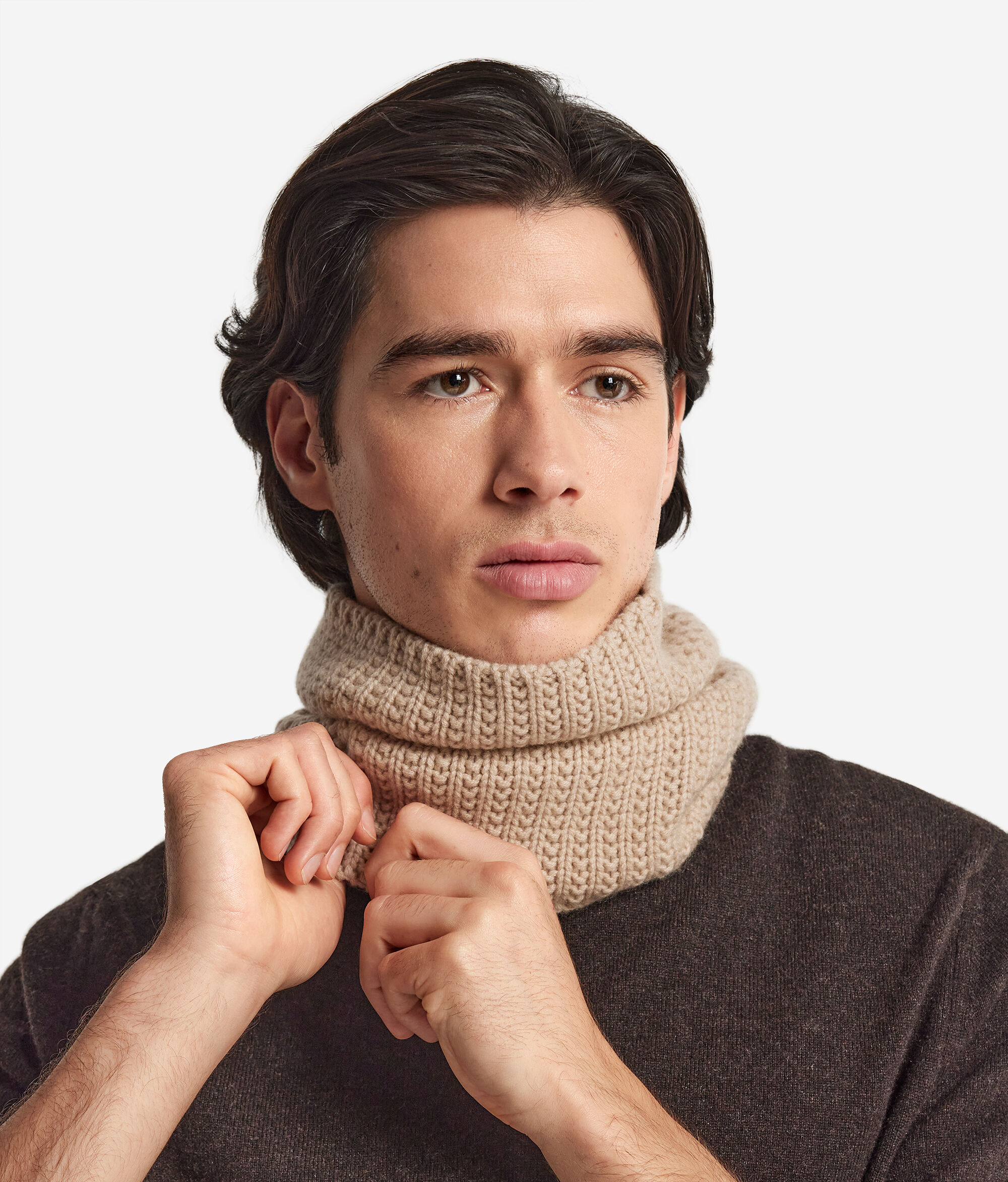 Scaldacollo a coste in cashmere