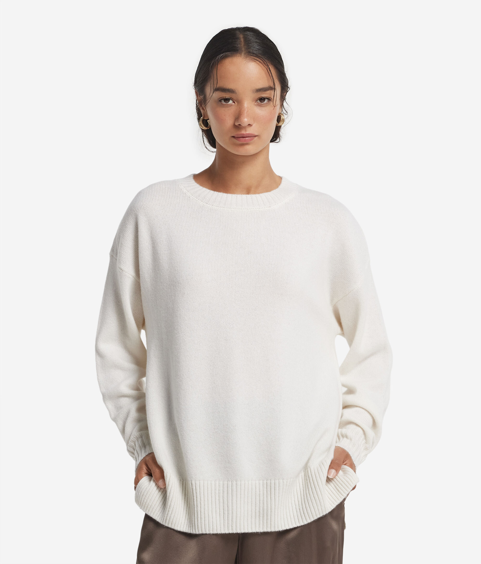 Jersei de coll rodó amb obertures de Cashmere Ultrasoft