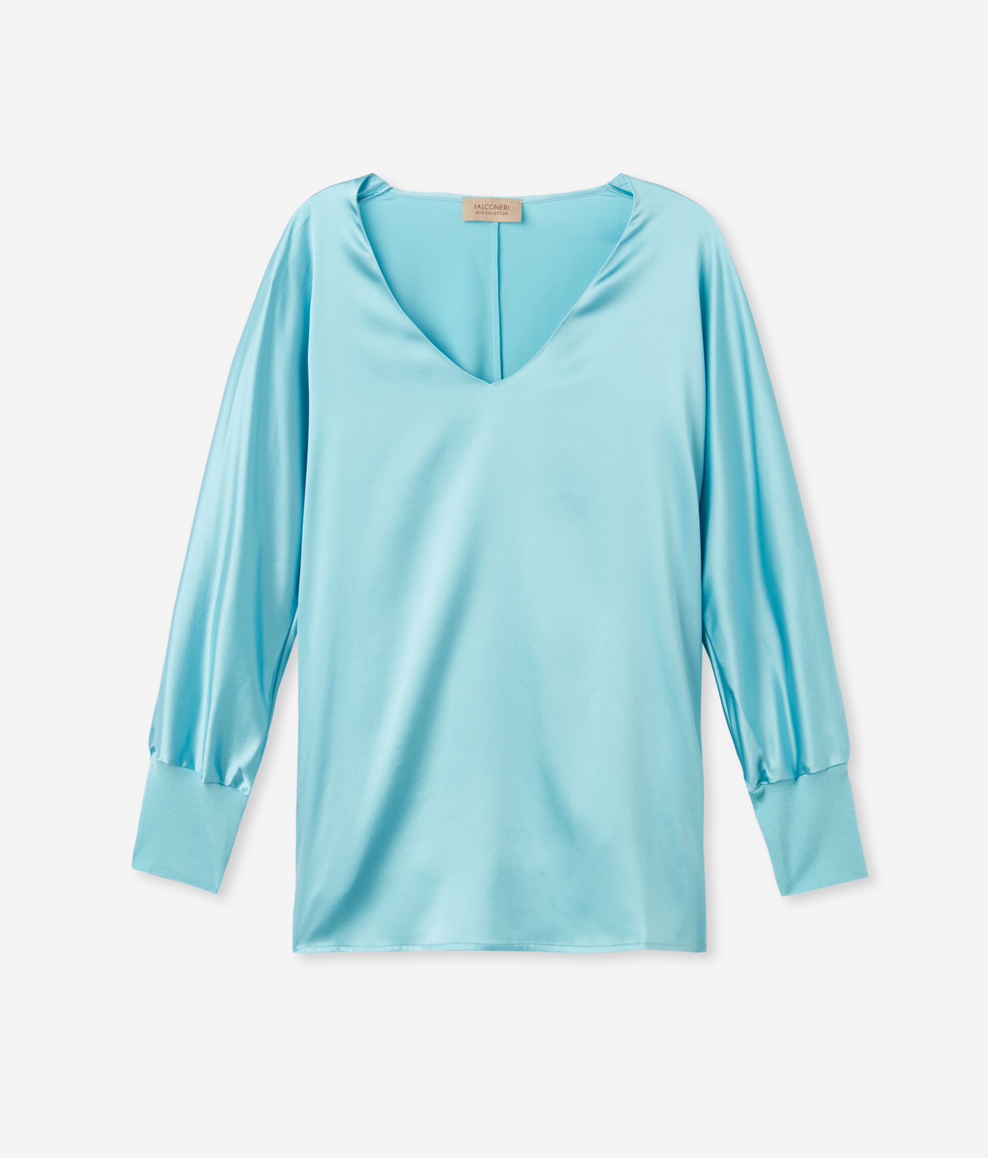 Blouse femme en soie à col en V