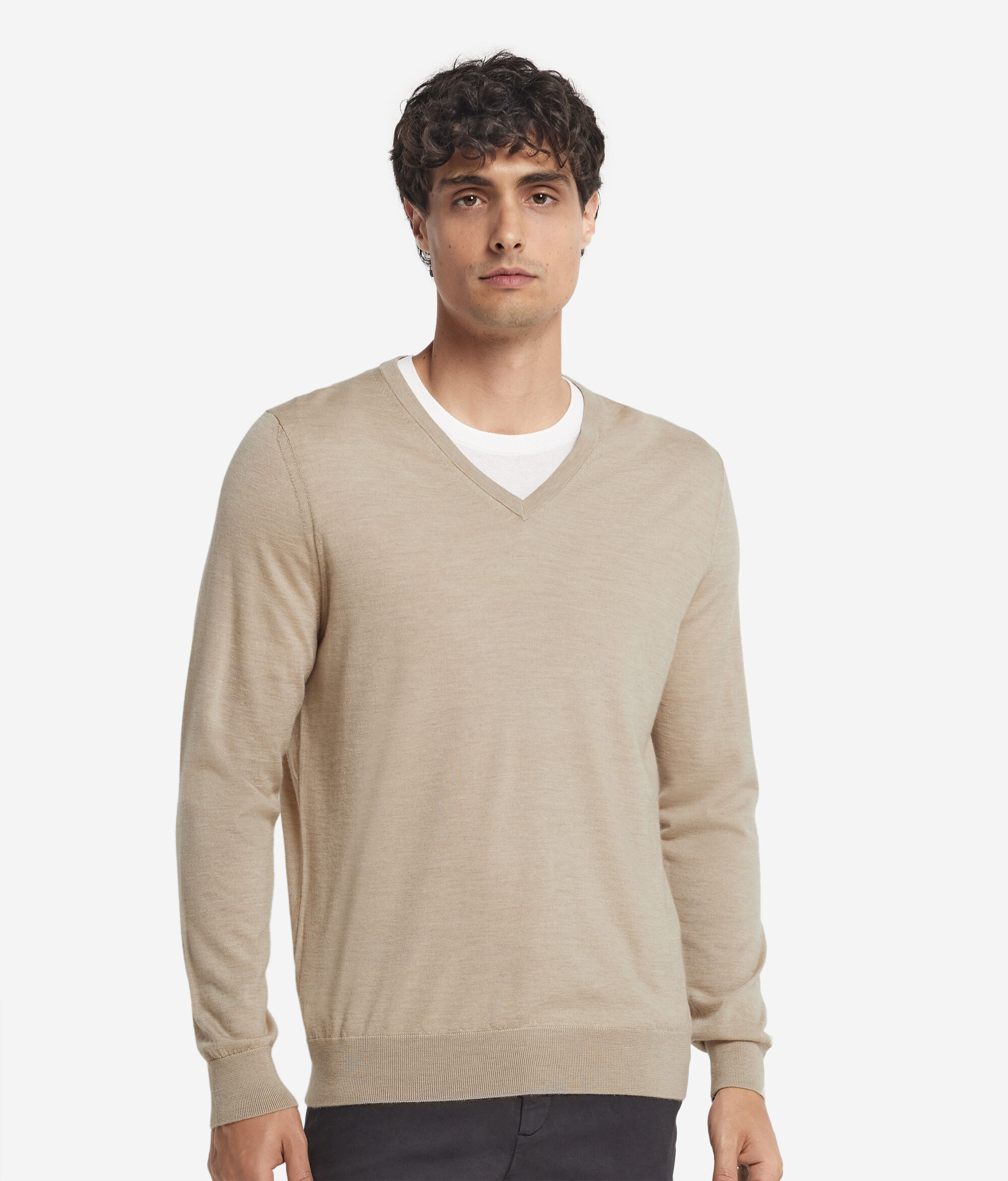 Pull homme en cachemire ultra-fin à col en V