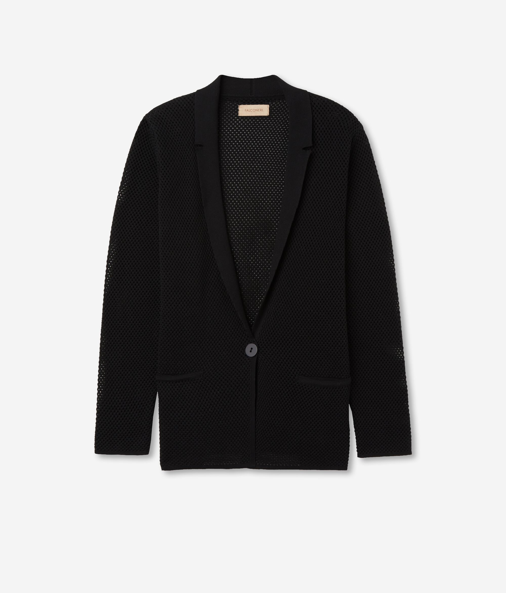 Veste en maille crochet bicolore