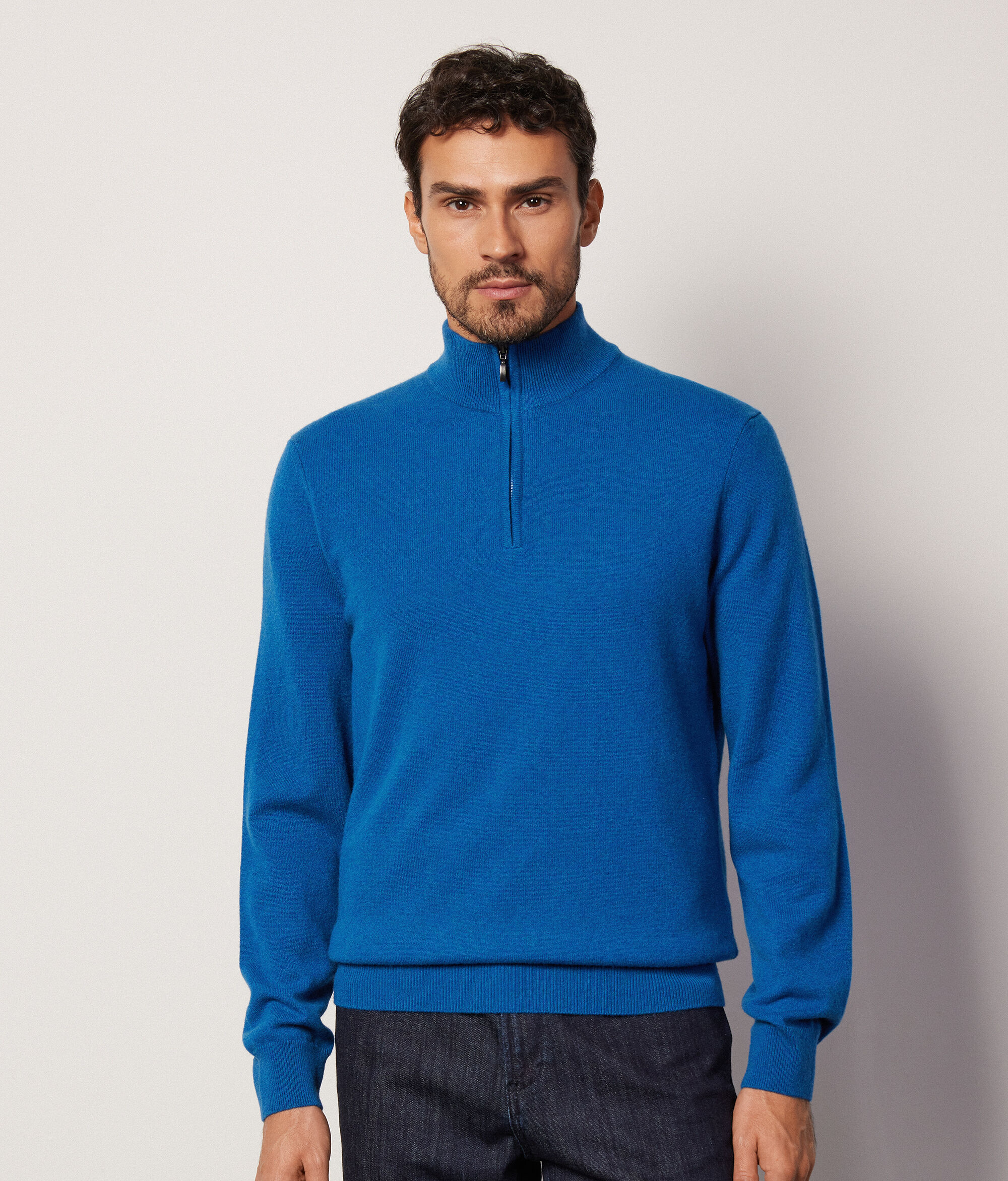 Ultrasoft Cashmere Half-Zip Funnel-Neck Jumper