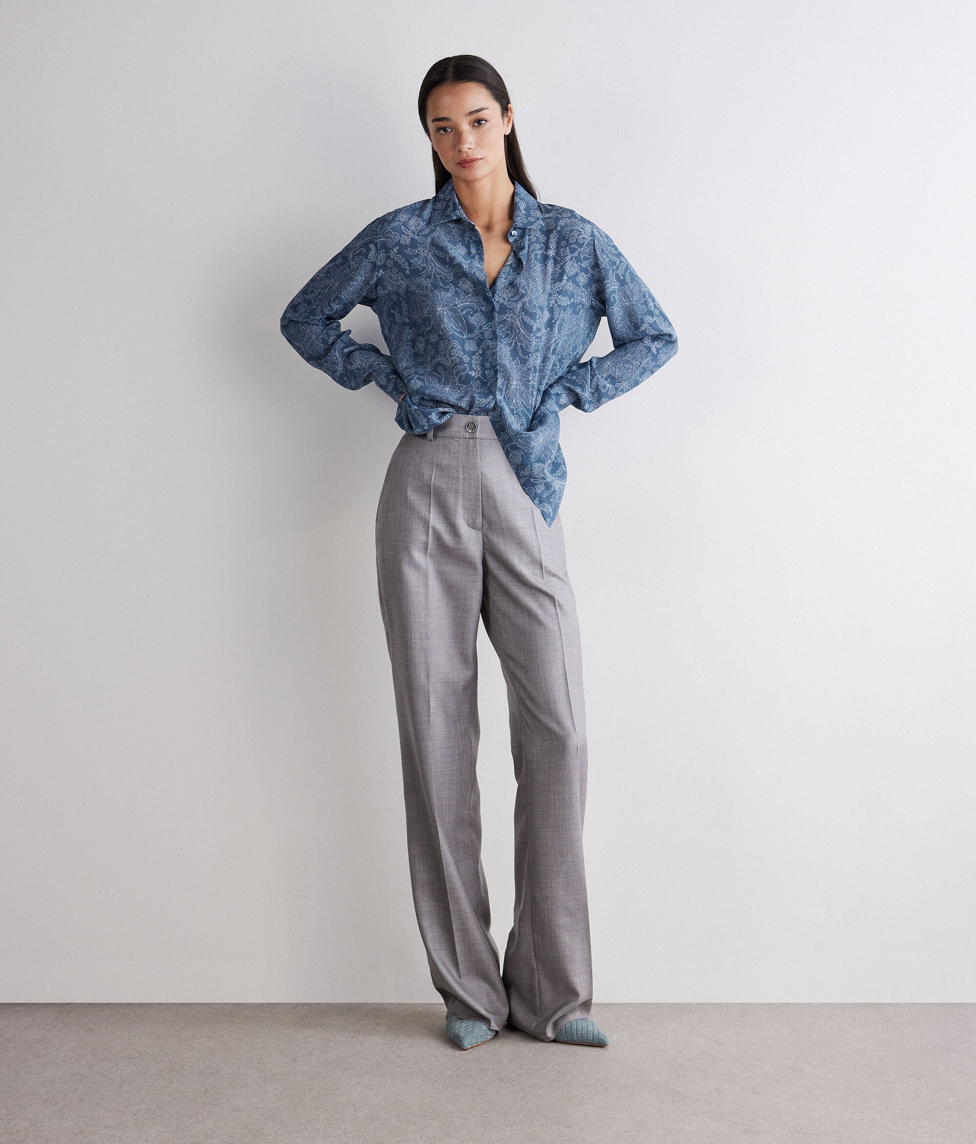 Chemise en soie imprimée