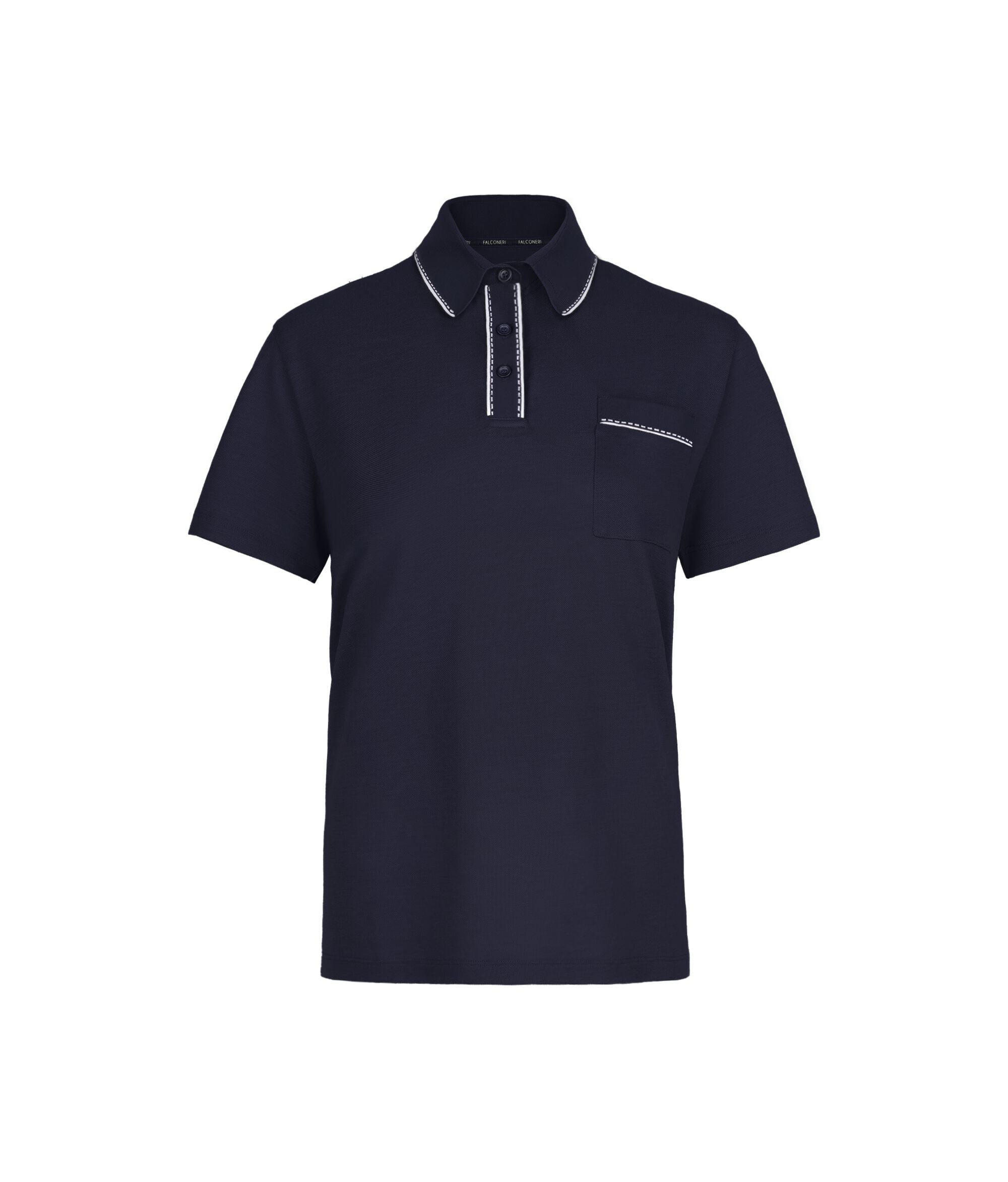 Piqué polo shirt with knit collar