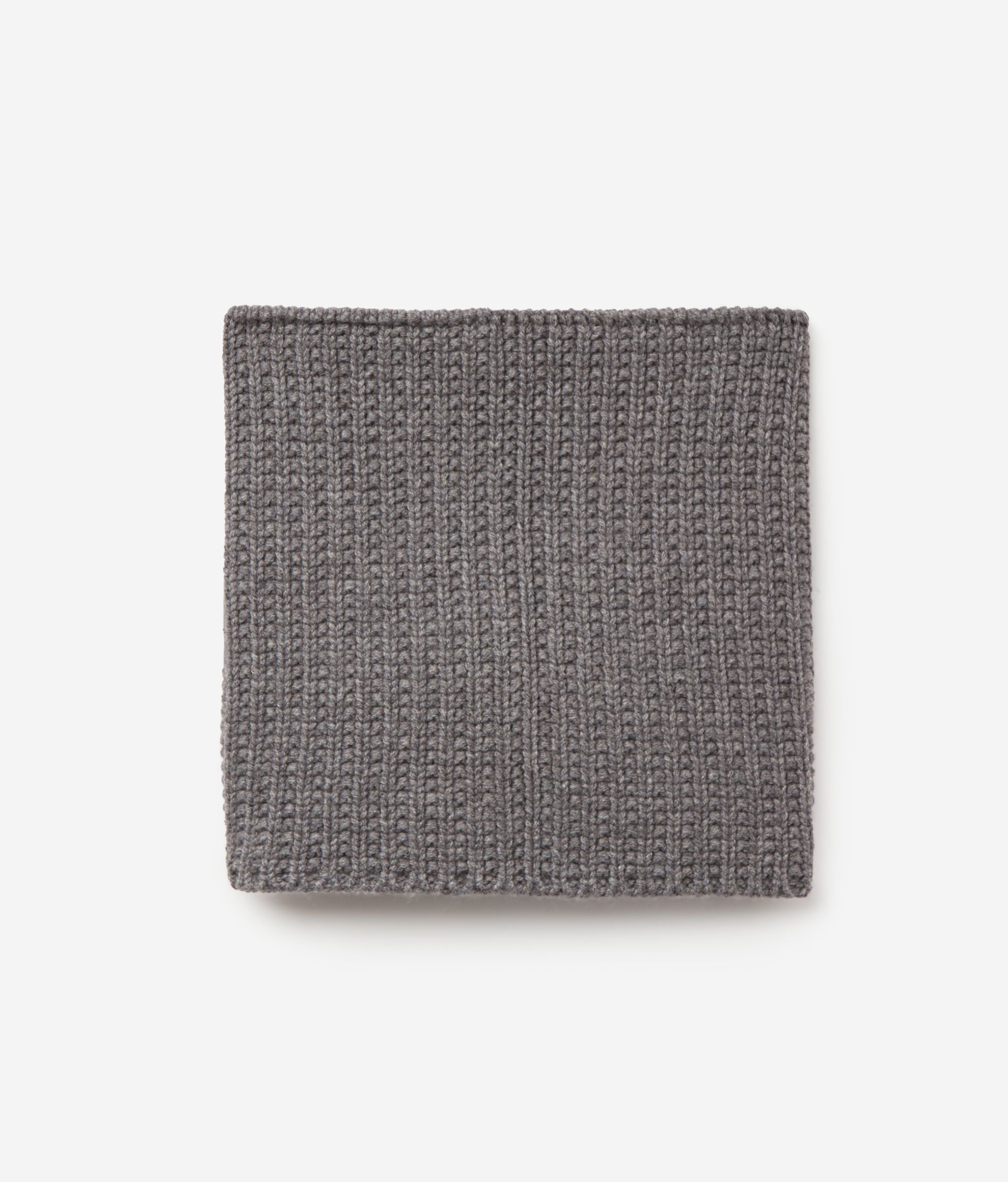 Bufanda circular con fantasía de canalé en cashmere