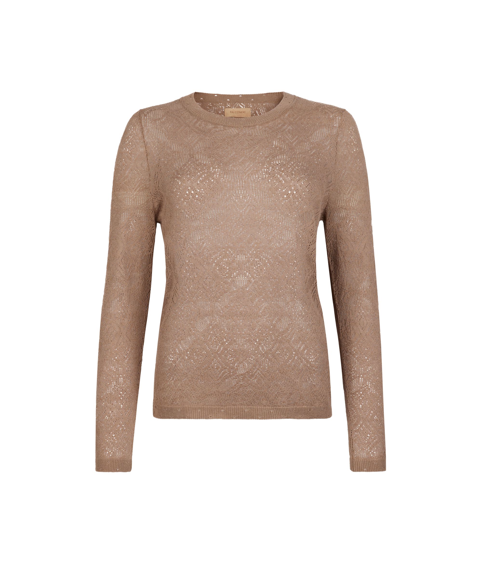 Pullover mit Lochmuster in Spitzenoptik
