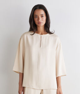 Blusa in raso opaco - NUDE