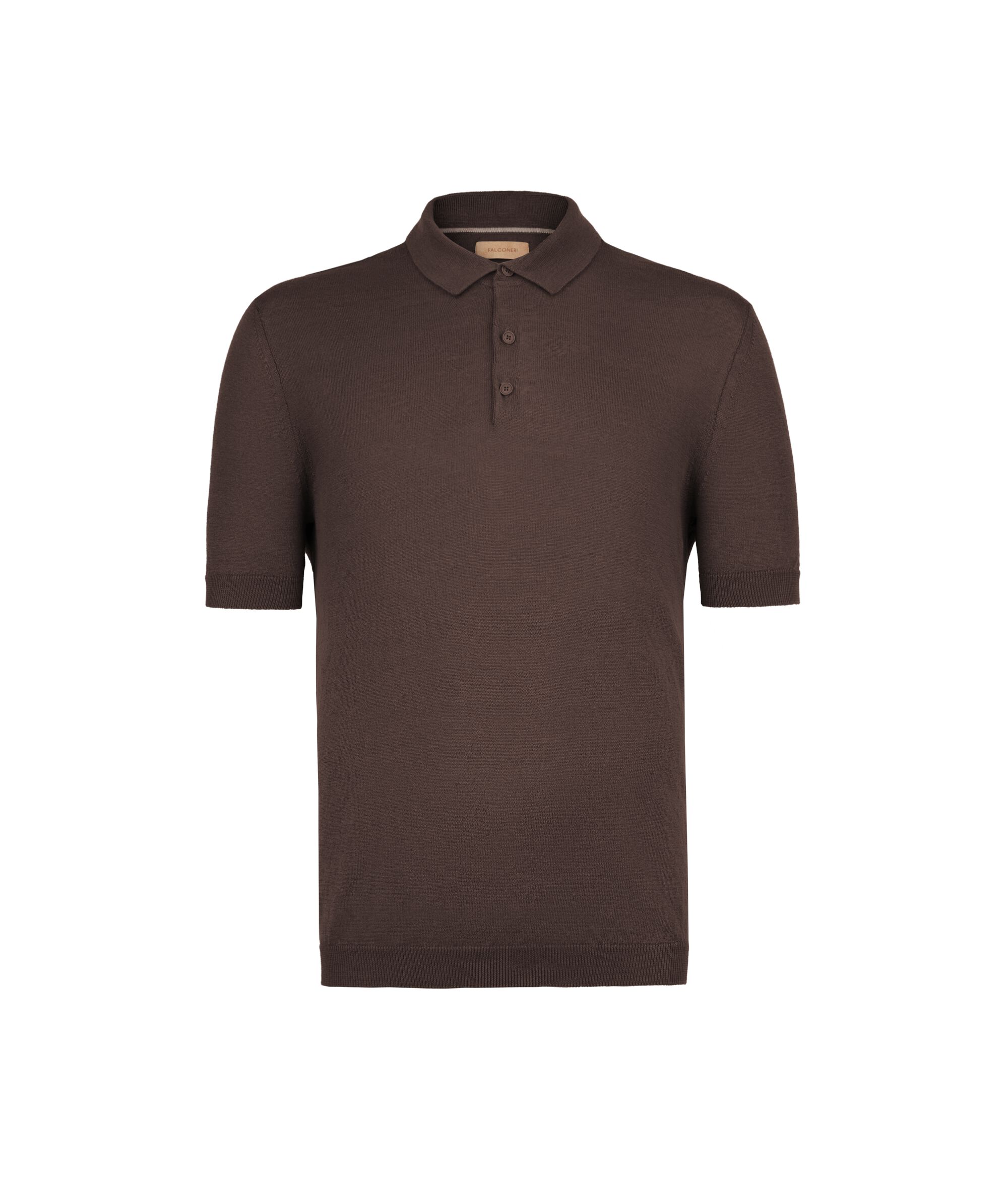 Polo con manga corta de lino y algodón