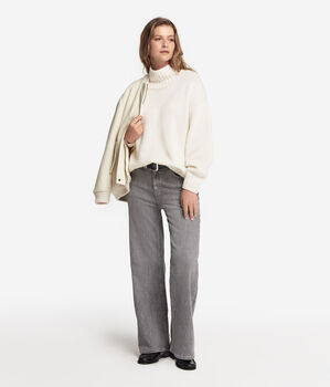 Cashmere Tricot Funnel-Neck Jumper