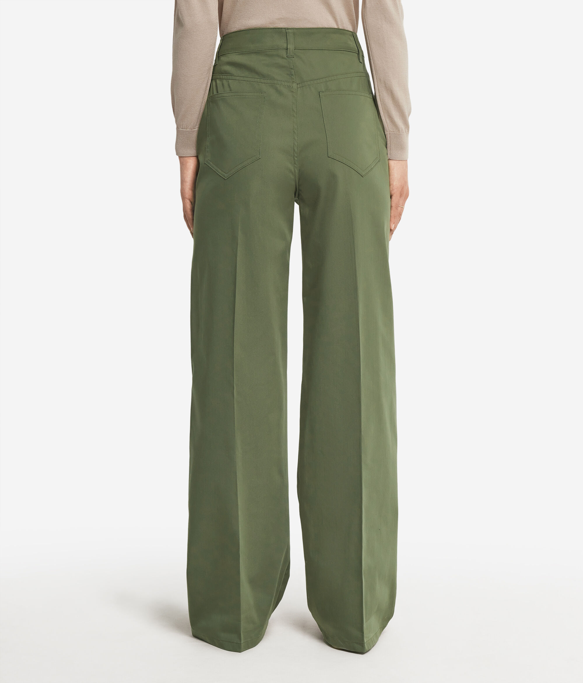 Pantalon large en tissu de coton
