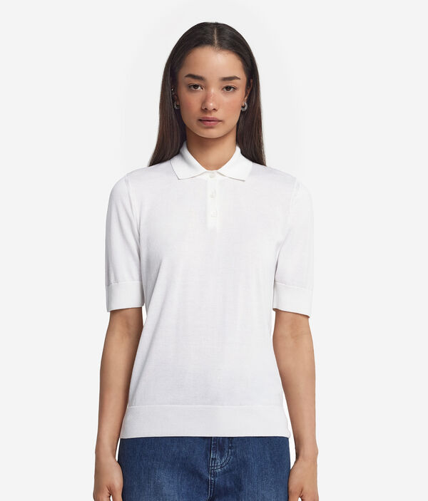 Джемпер-поло из шелка и хлопка