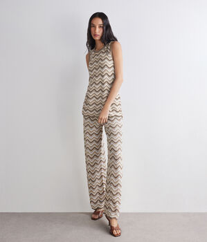 Hose mit Chevron-Muster und Lam&eacute;-Garn