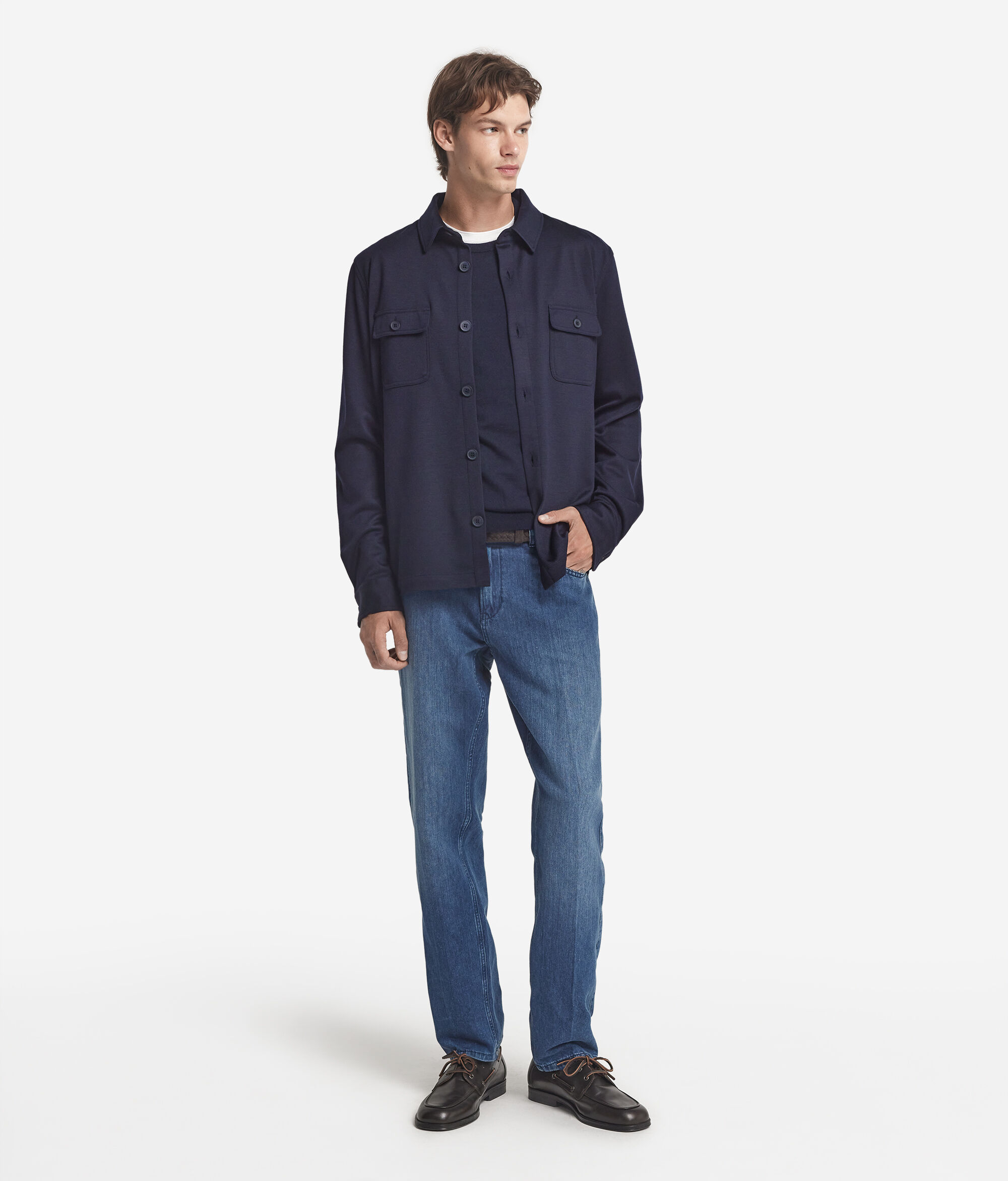 Overshirt aus Wolljersey