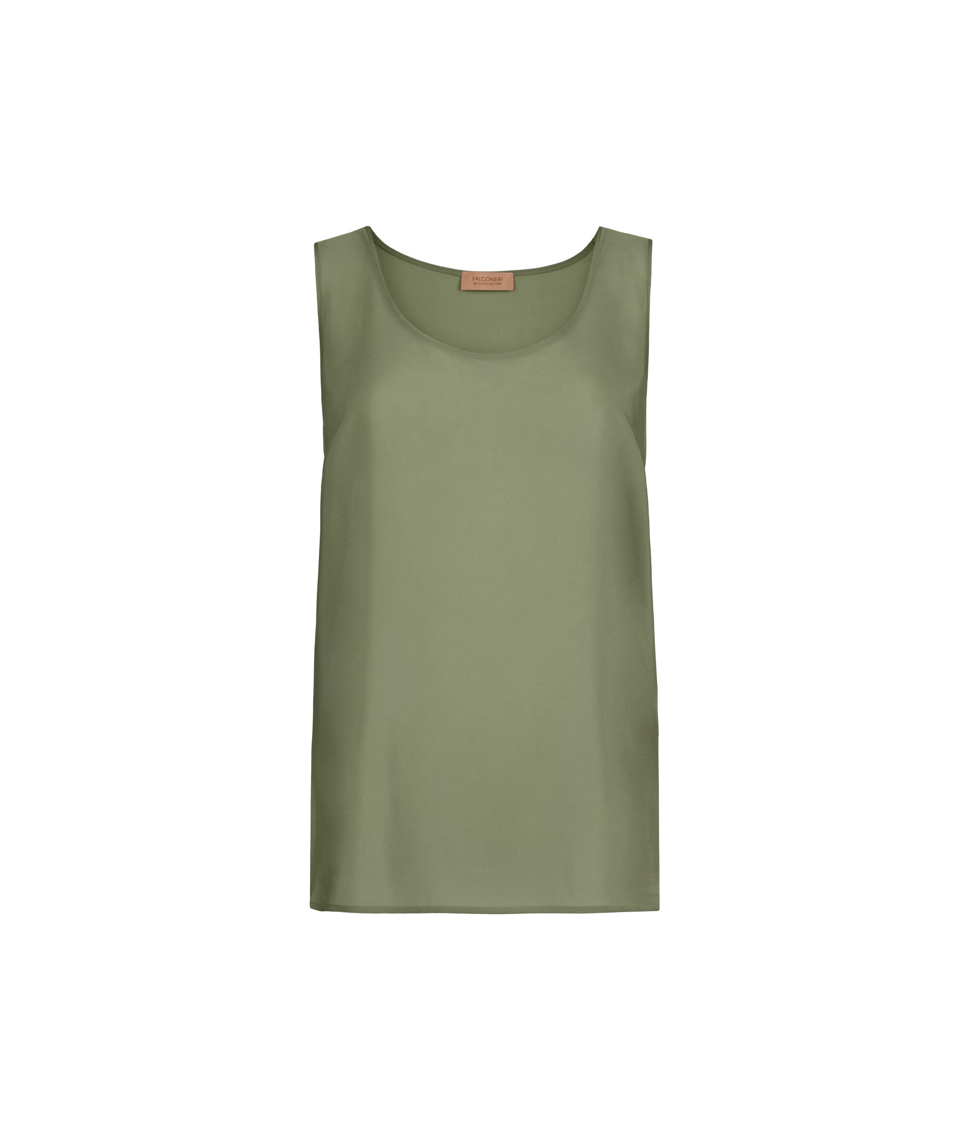Tanktop mit weitem Ausschnitt aus Seide