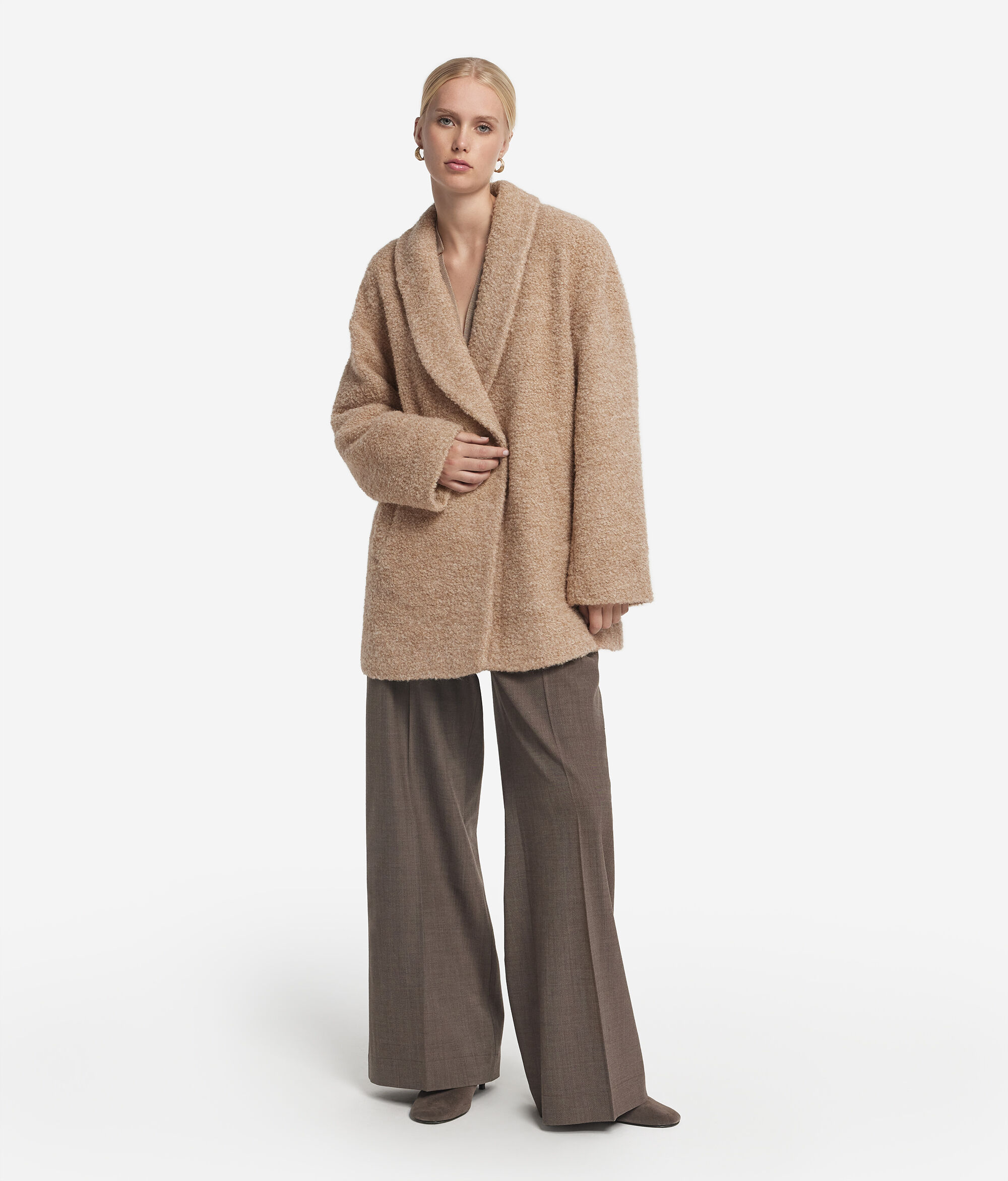 Пальто из шерсти альпака