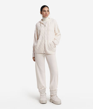 Φούτερ από Ultrasoft Cashmere με Σχέδιο με Πλεξίδες και Φερμουάρ