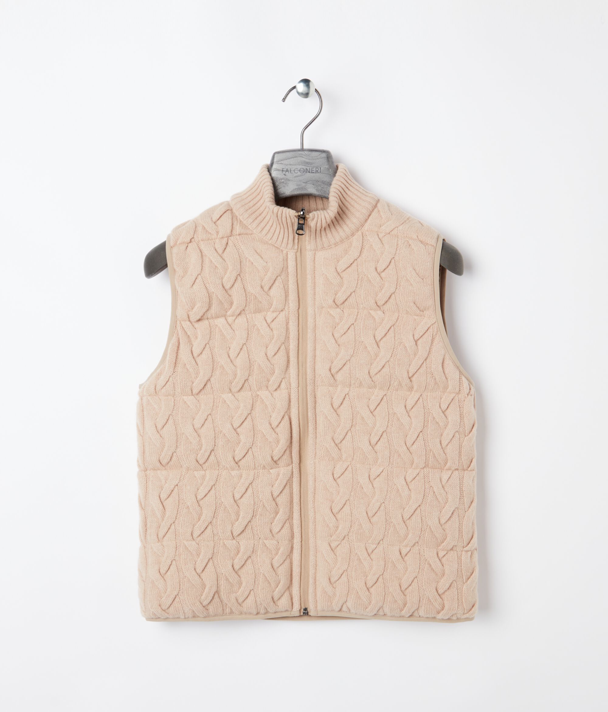 Reversible Cable-Knit Quilted Vest