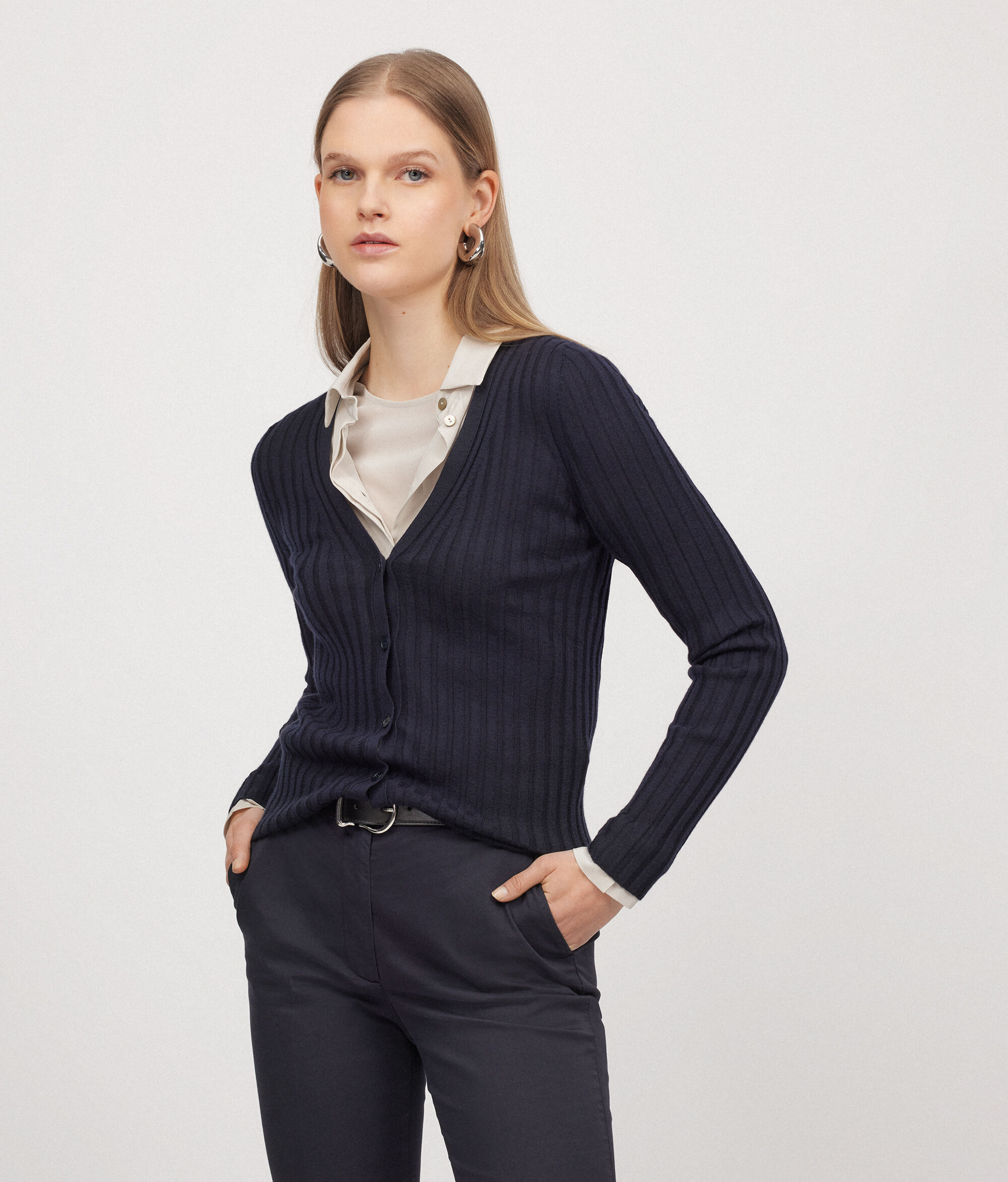 Ribbed Ultrafine Cashmere Cardigan