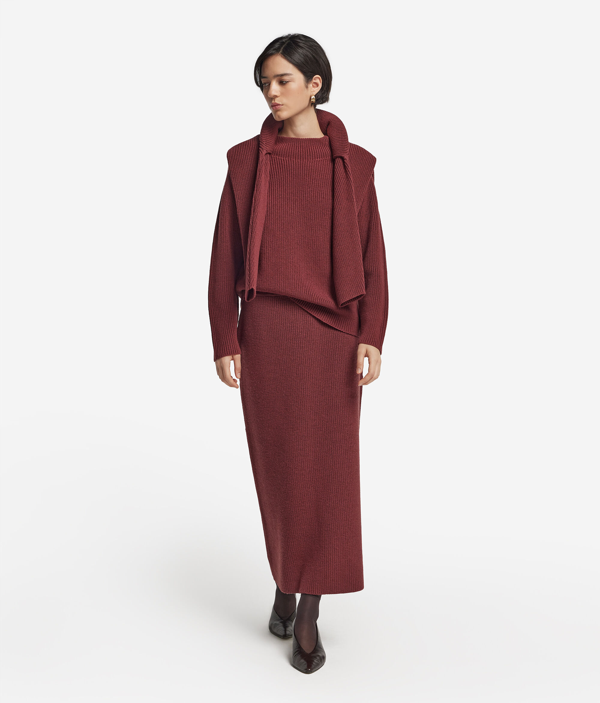 Pull à col roulé en laine
