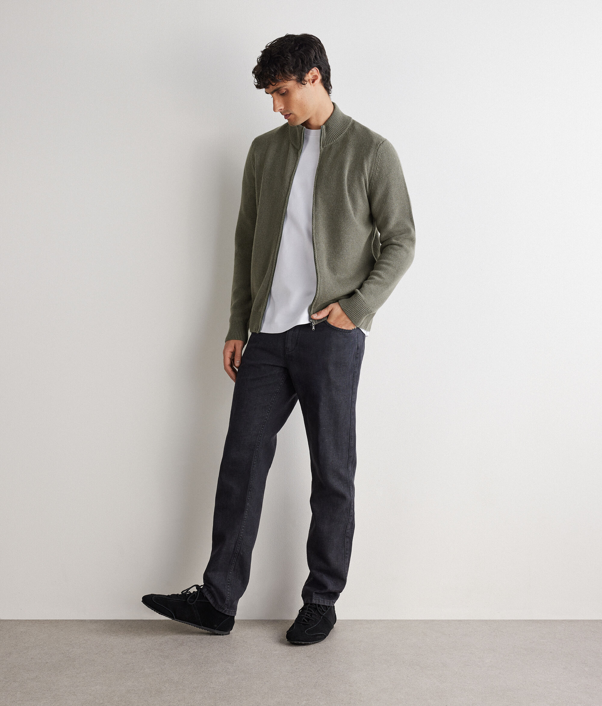 Cárdigan con cremallera en Cashmere Ultrasoft