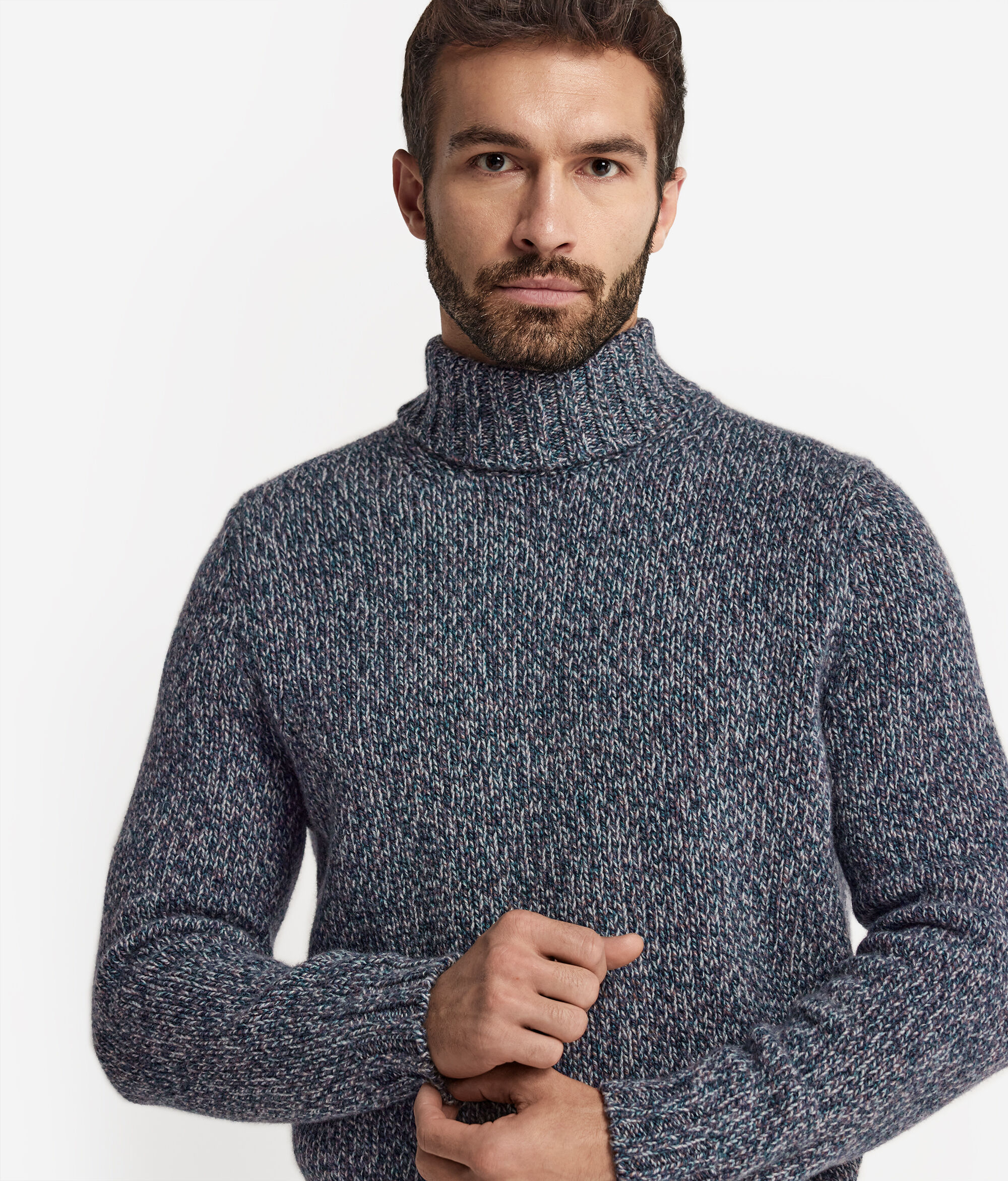 Mouliné Wool Turtleneck Jumper
