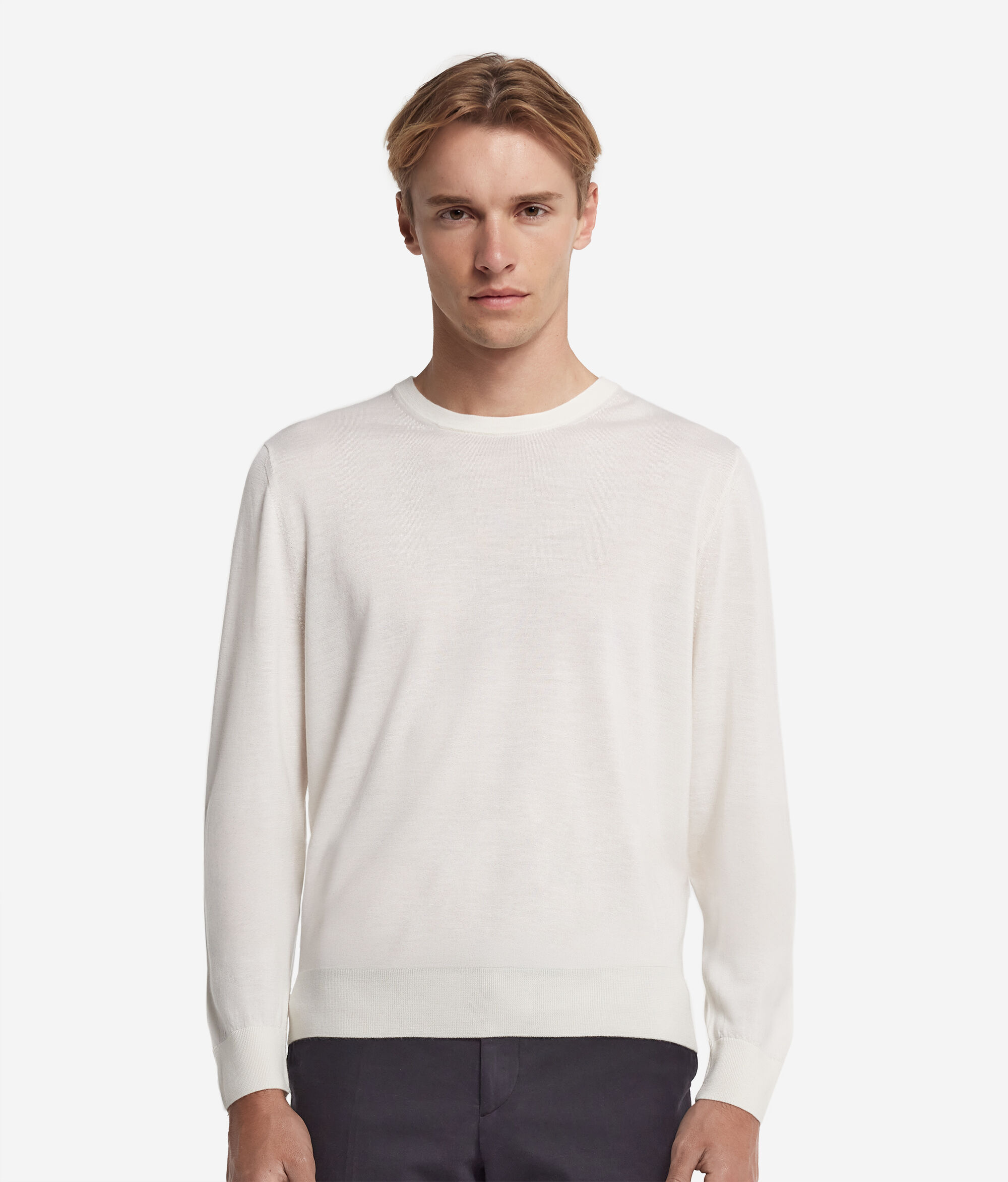 Camisola com Decote Redondo em Ultrafine Cashmere