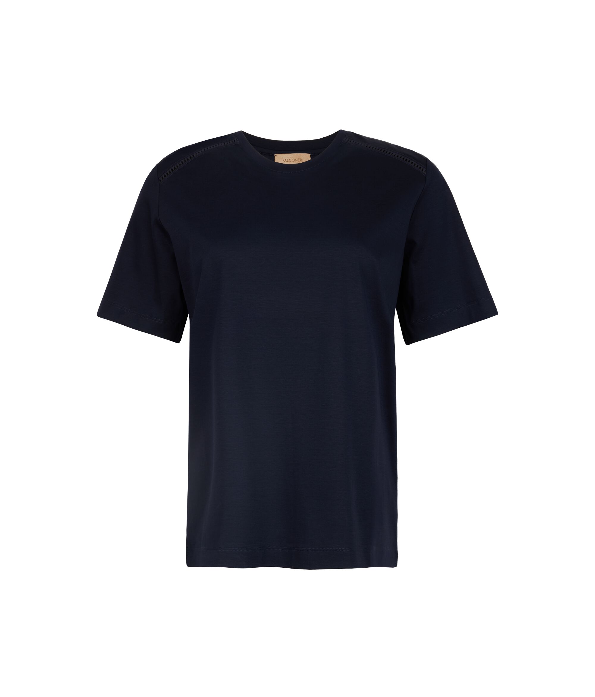 Silk Crew Neck with Macramé Inserts