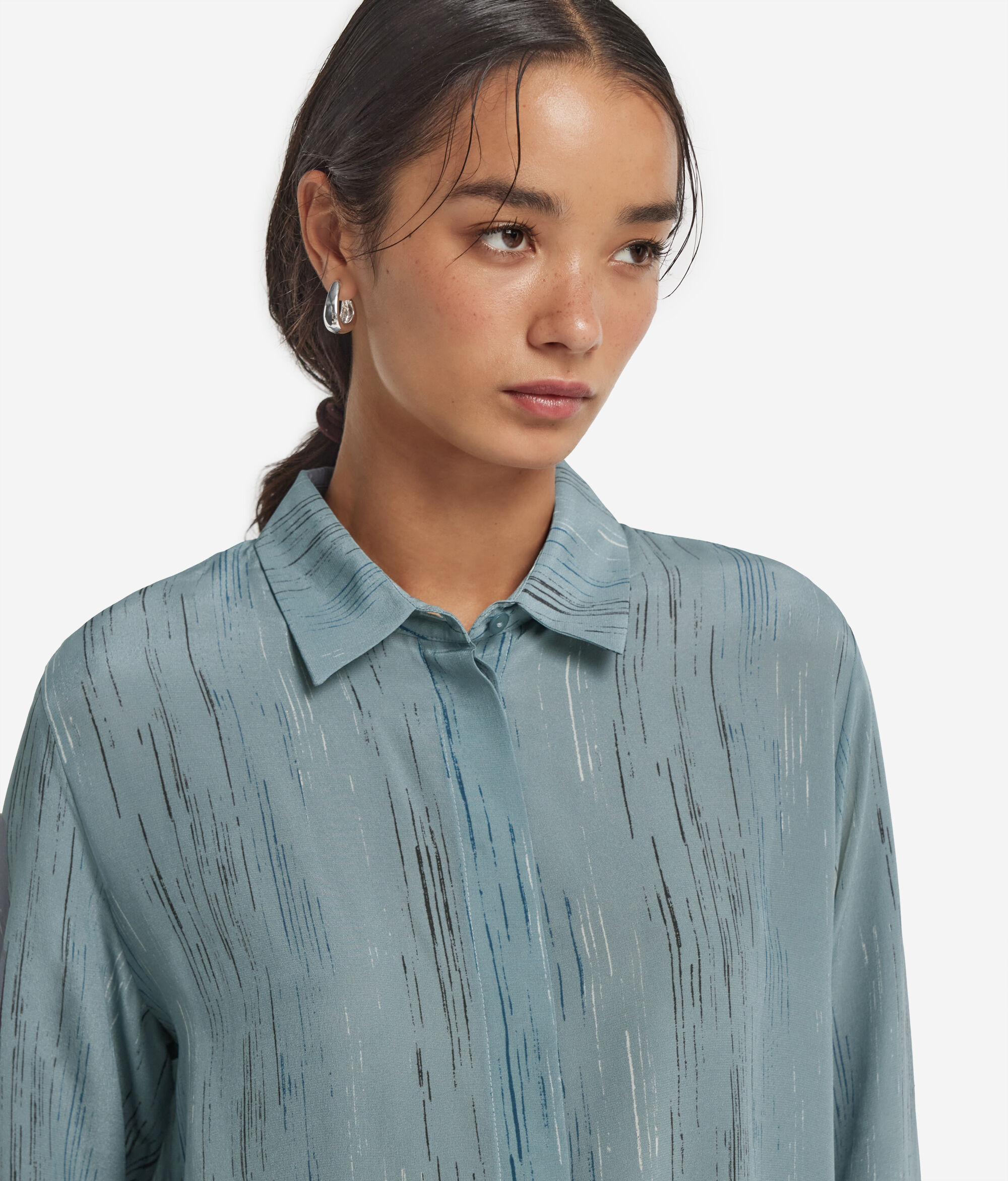 Блуза из принтованного шелка