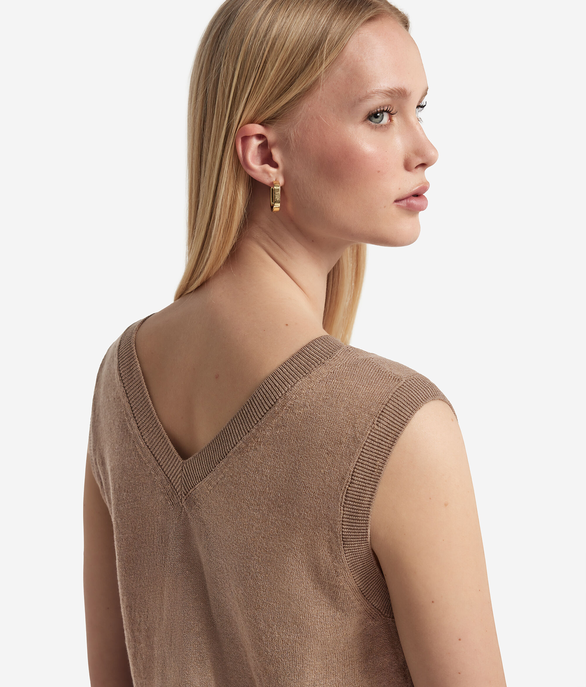 Топ из хлопка и льна