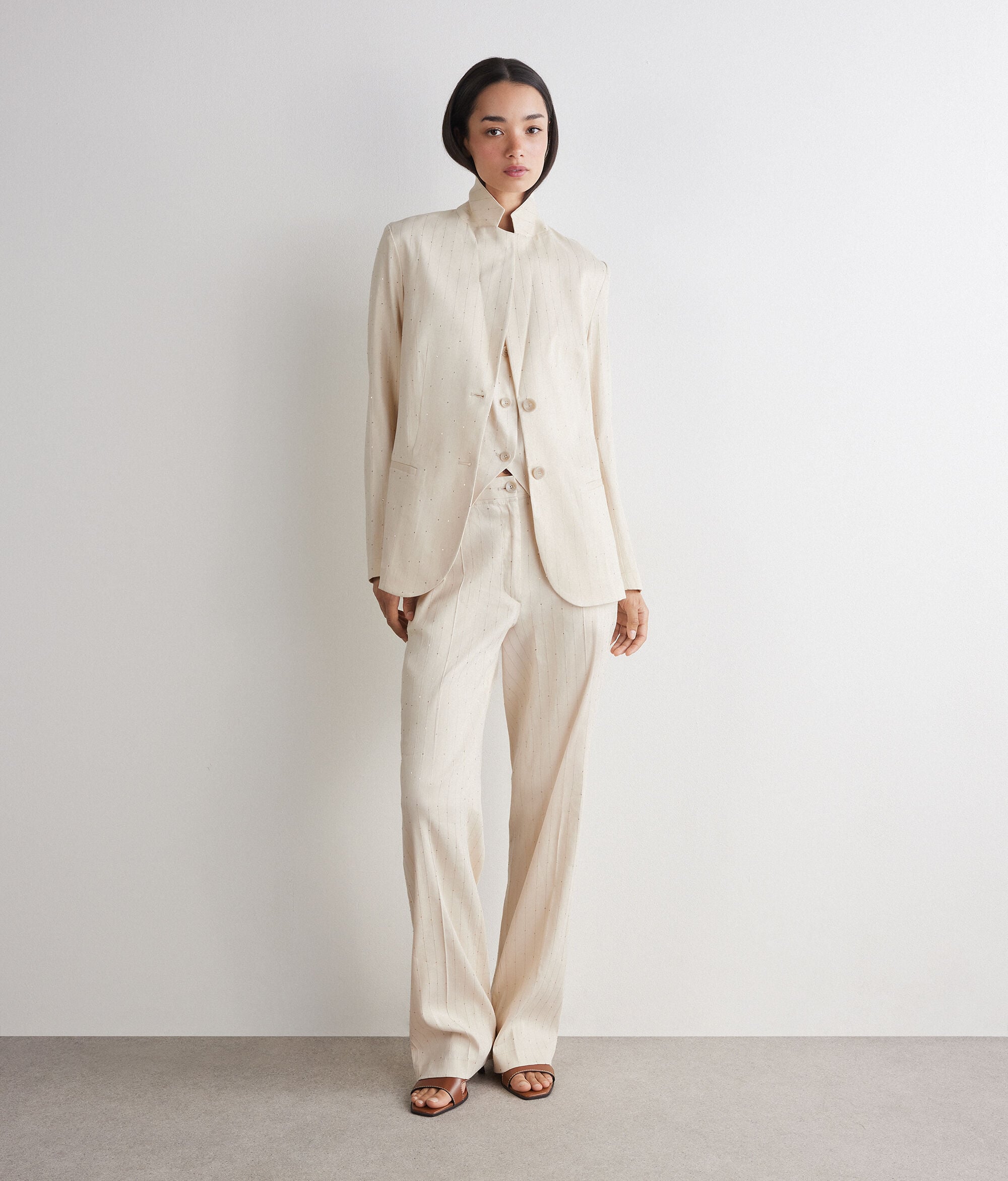 Nadelstreifenhose mit Pailletten