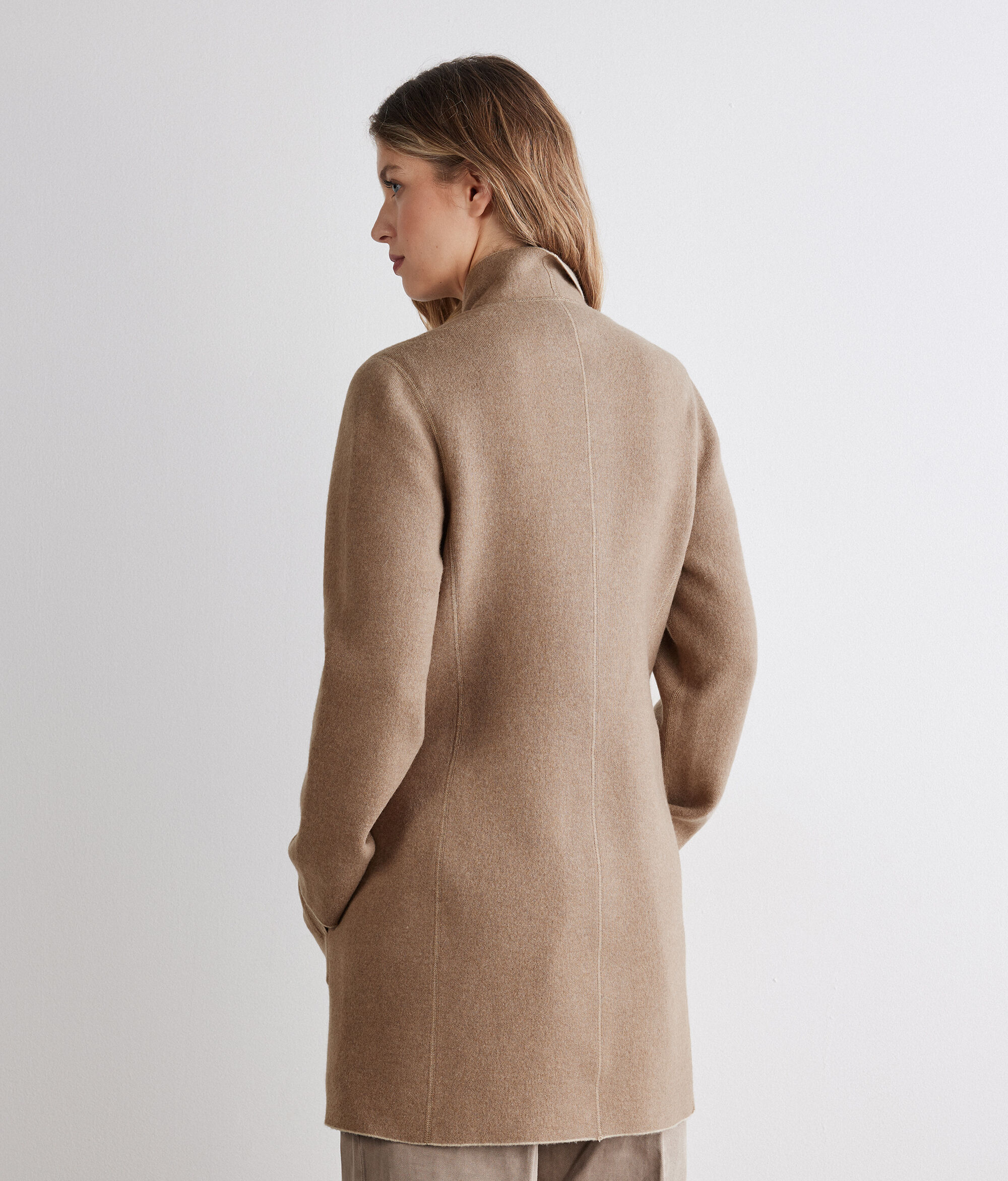 Ultrasoft Cashmere Reversible Coat with Buttons