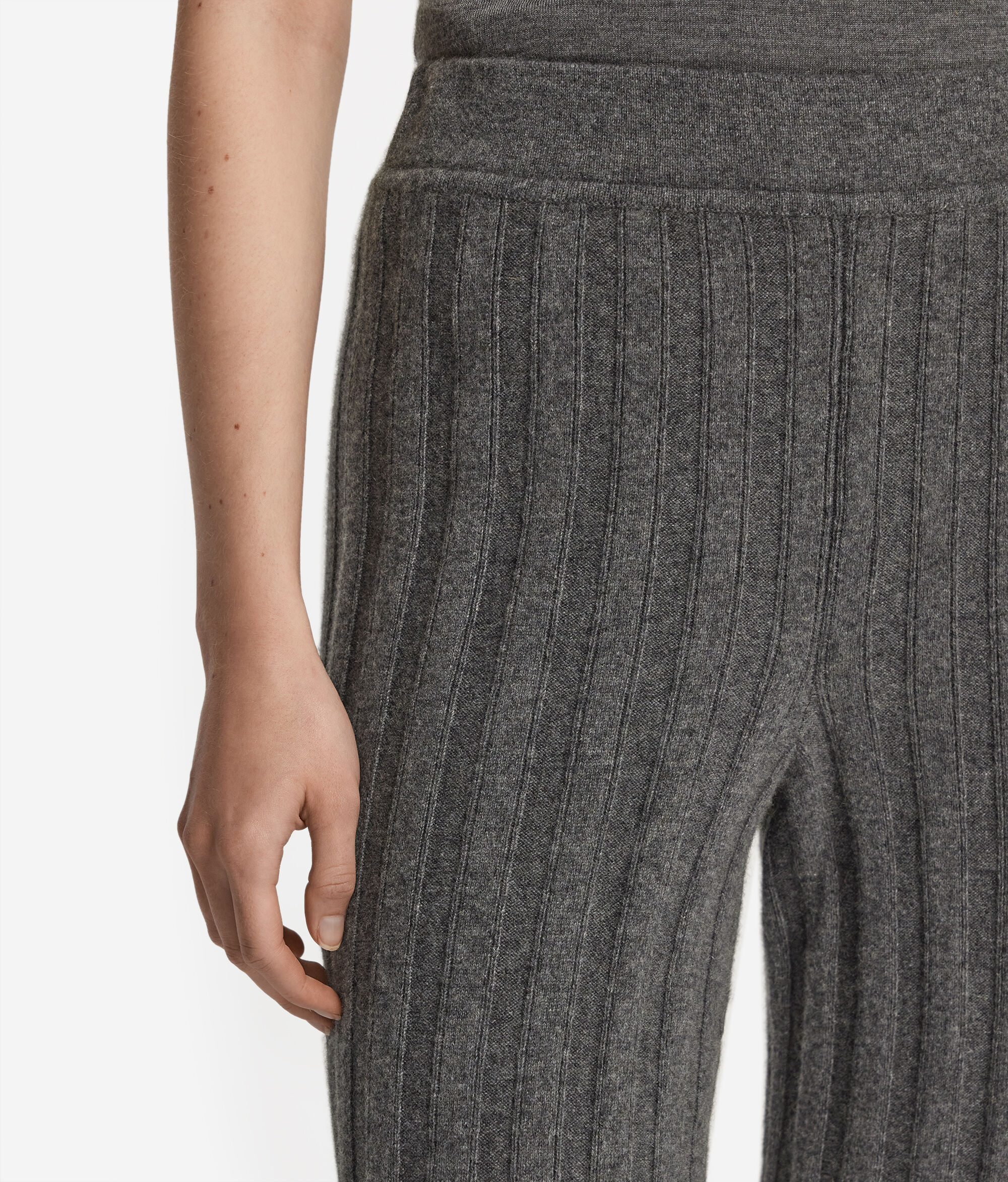 Παντελόνι Palazzo από Cashmere με Πλέξη Λάστιχο