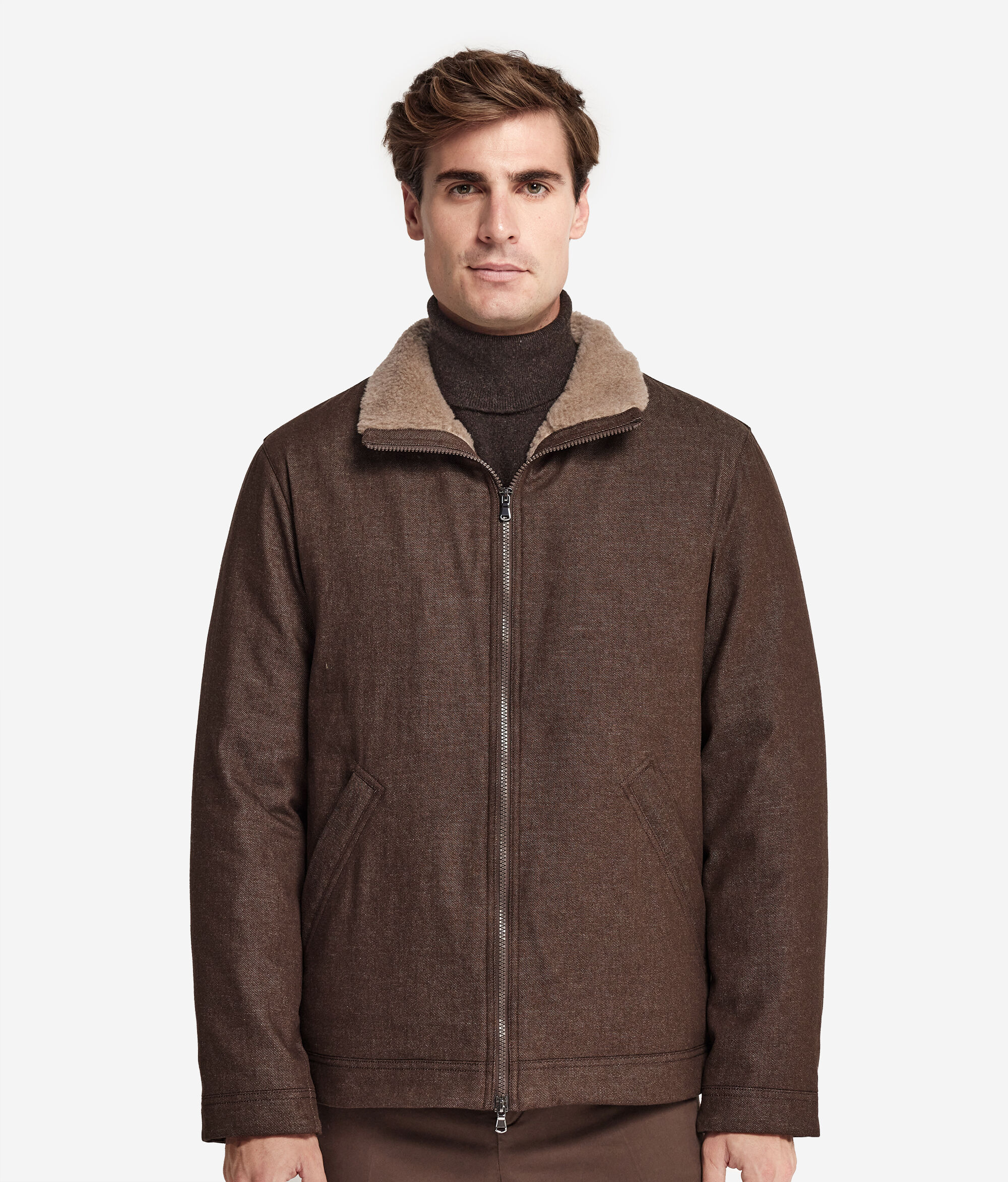 Veste en jean et en cachemire