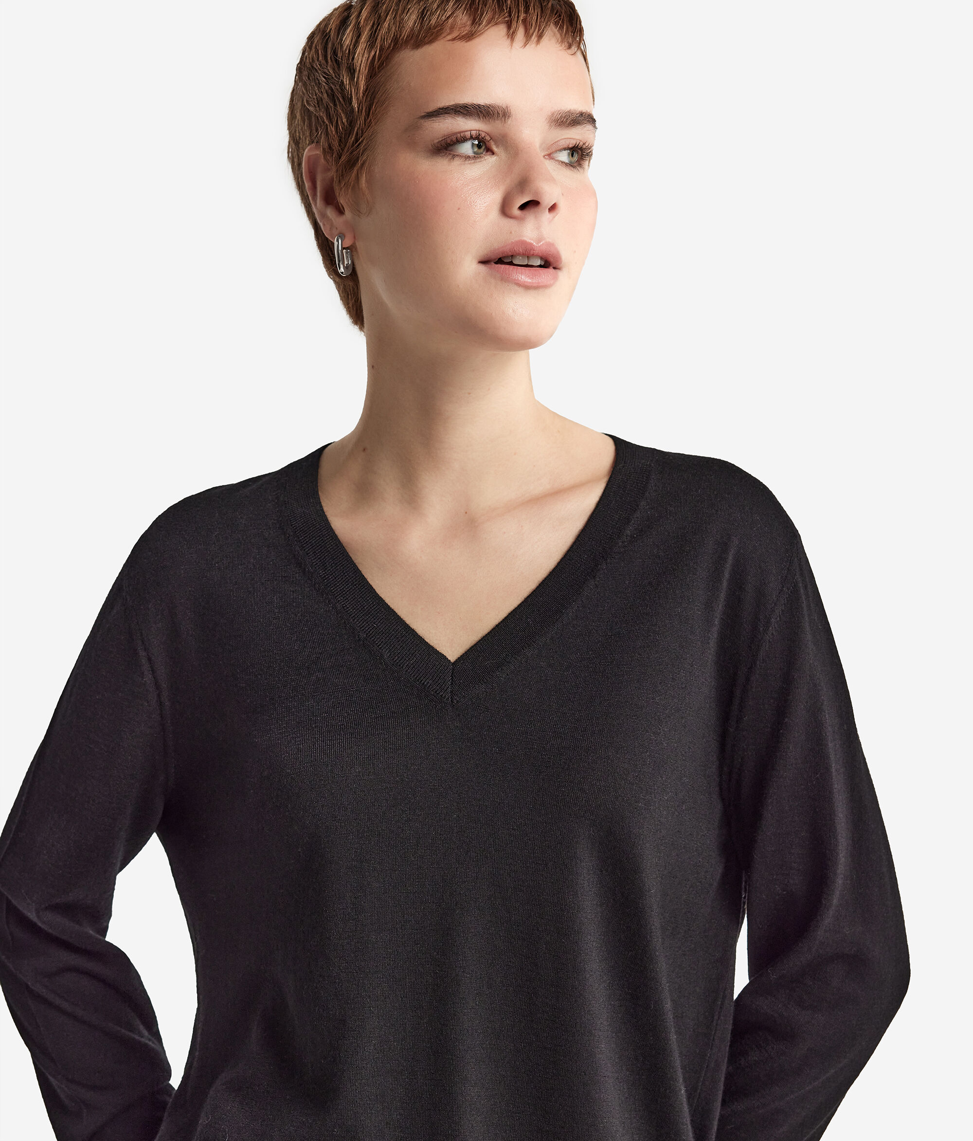Sweter z dekoltem w serek z kaszmiru Ultrafine