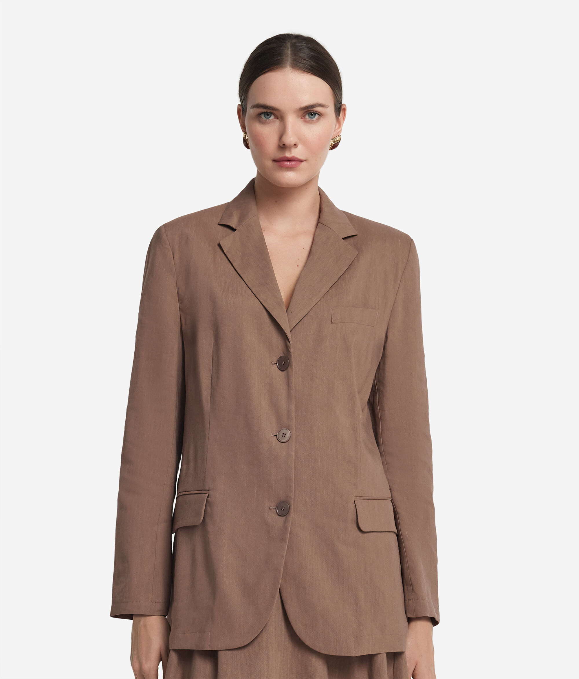 Blazer en lin et viscose