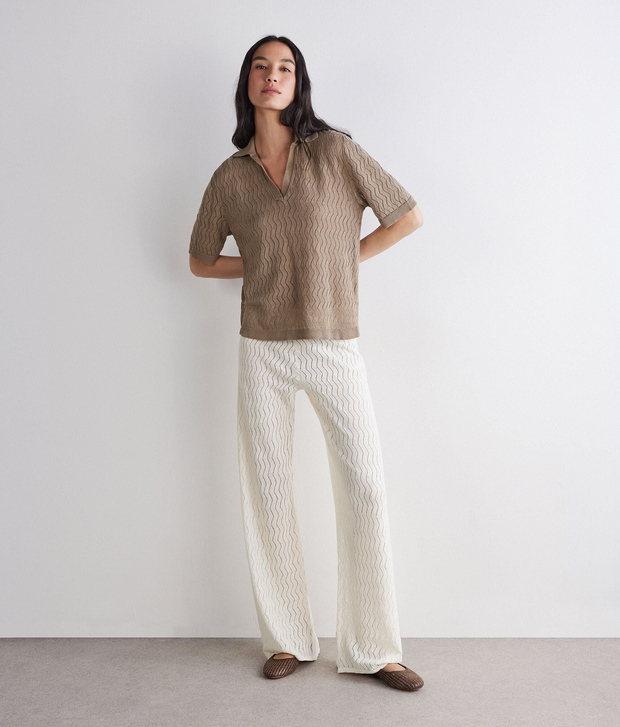 Pantalon au point de vagues