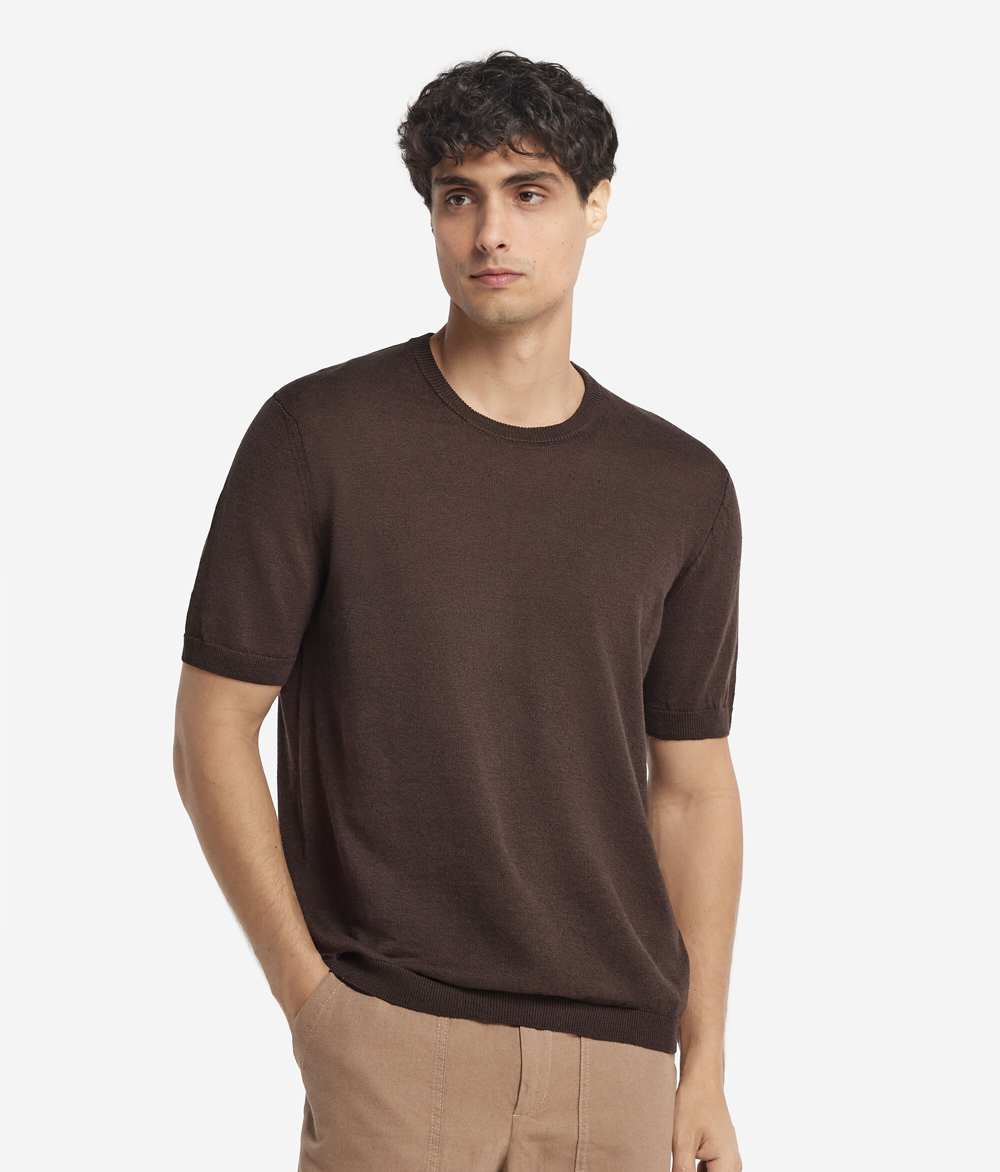 T-shirt από Λινό και Βαμβάκι