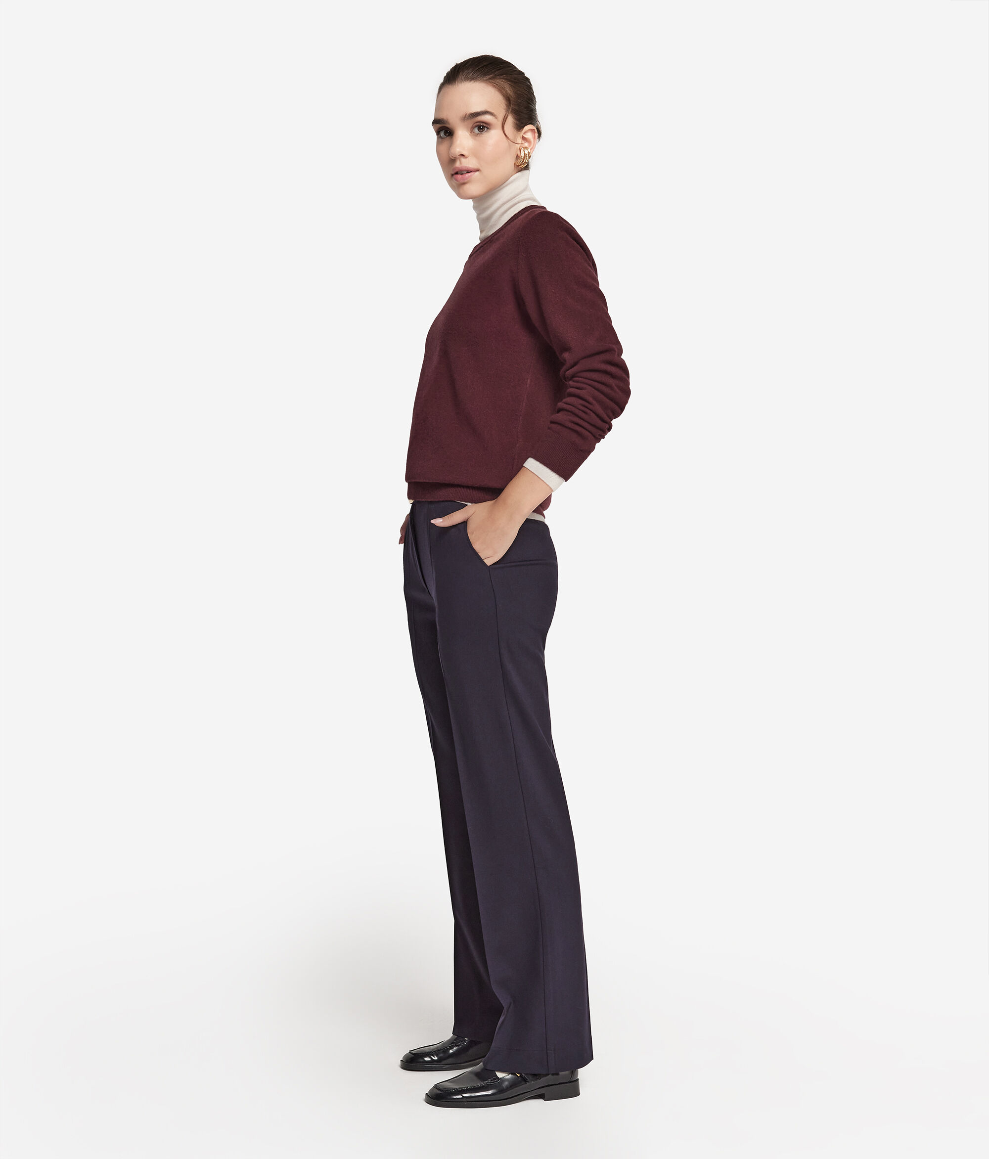 Pull à col rond et manches longues en cachemire ultra-doux