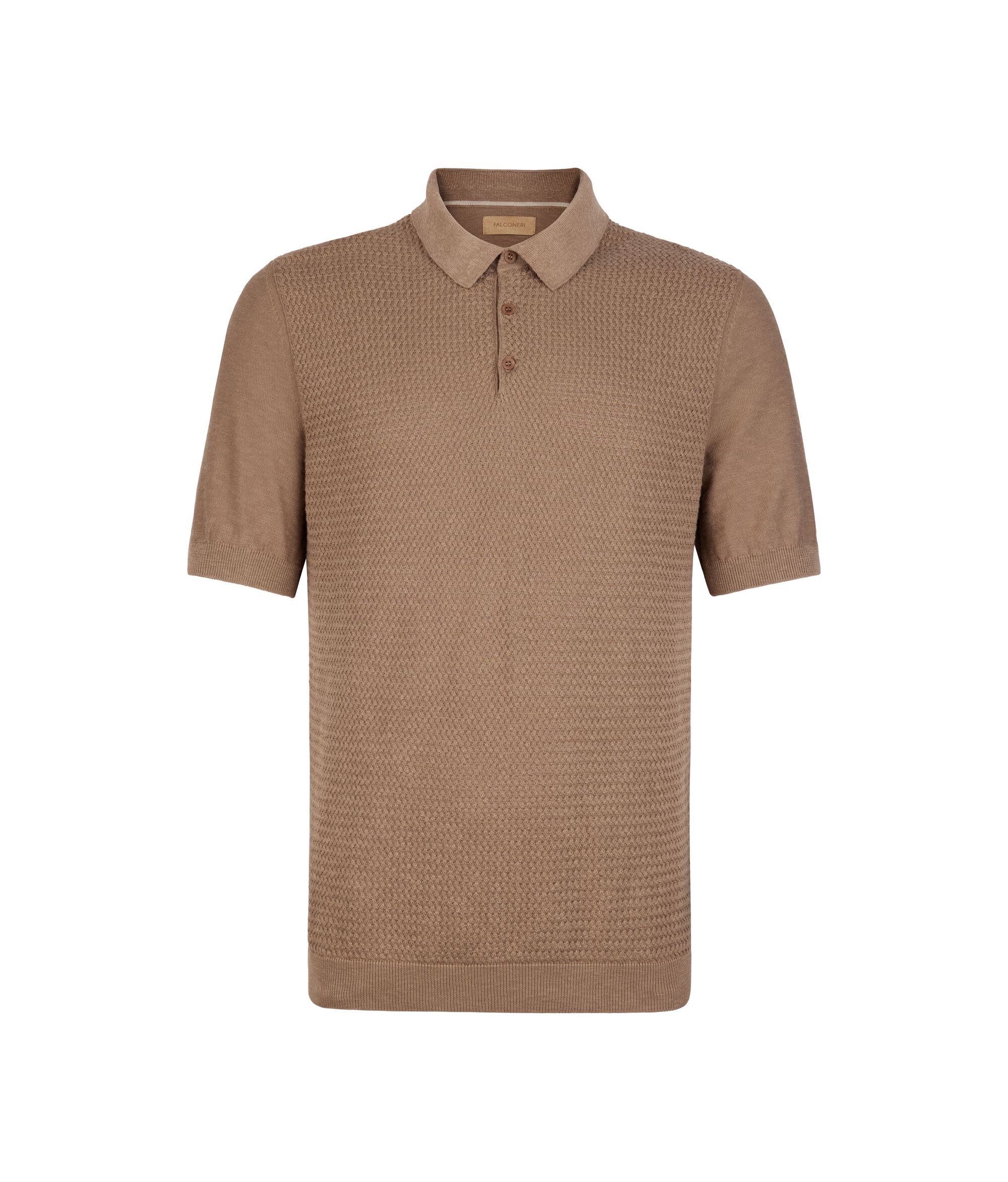 Poloshirt mit kurzen Ärmeln Panamabindung