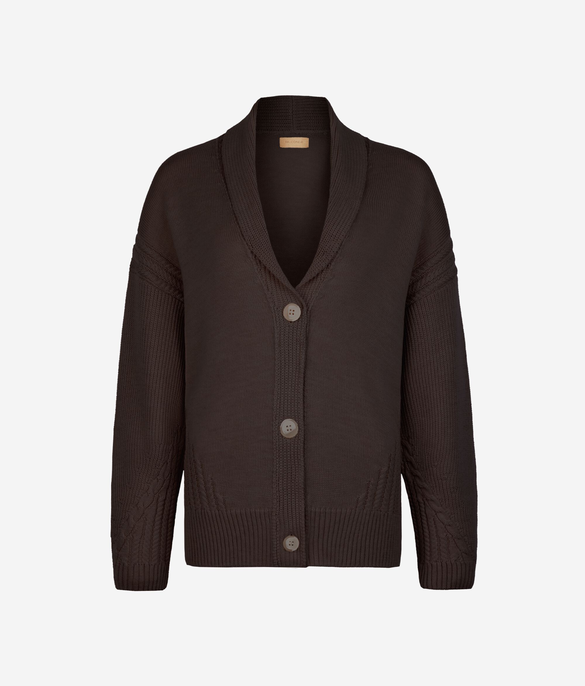 Wool cable knit cardigan