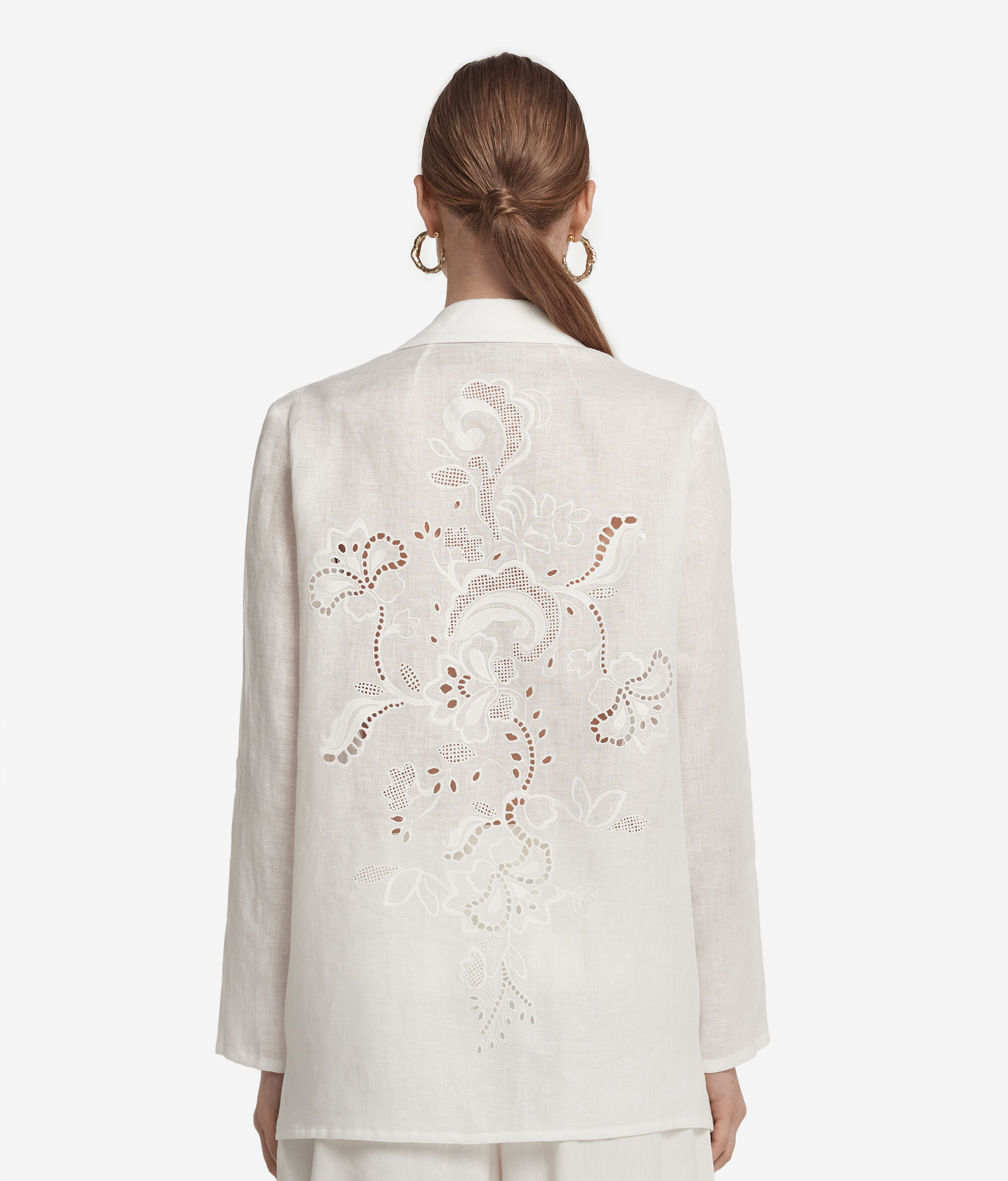 Embroidered linen jacket