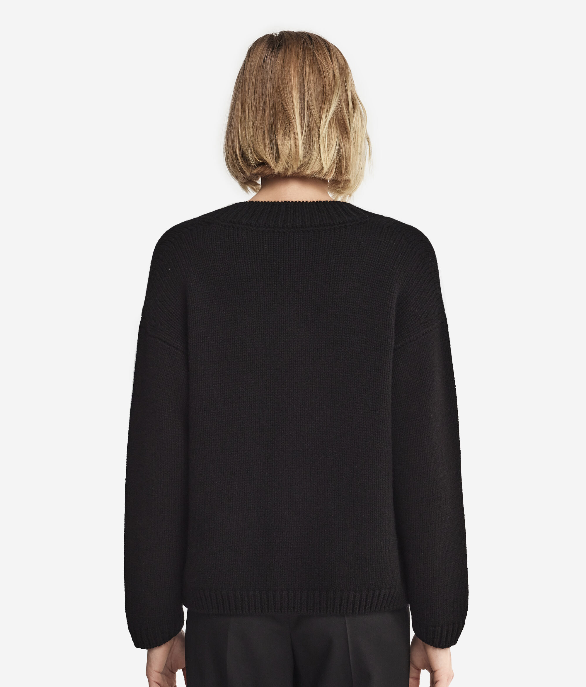 Trykotowy sweter z dekoltem w serek z kaszmiru Ultrasoft