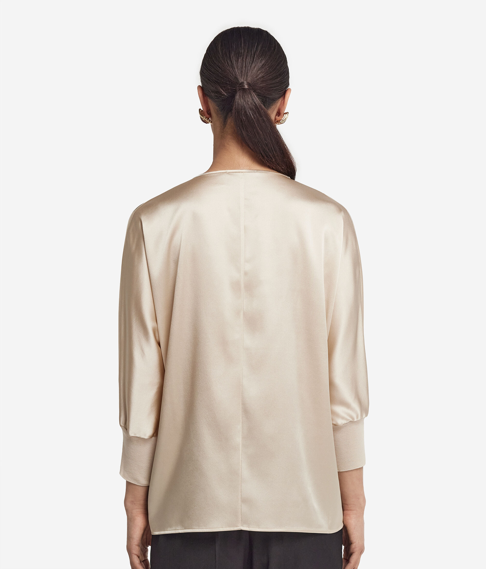 Blusa Scollo a V in Seta