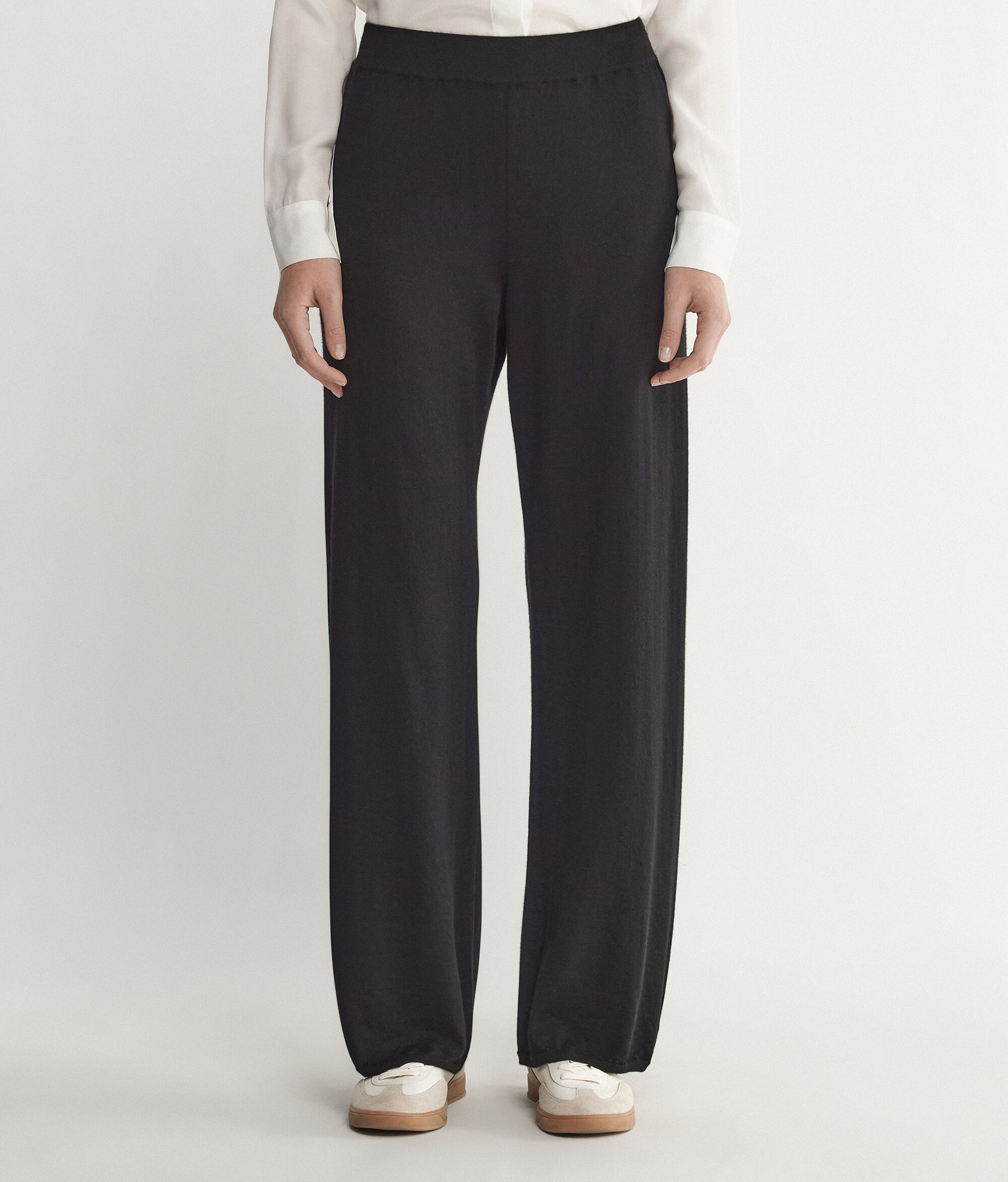 Pantalón palazzo de cashmere ultrafine