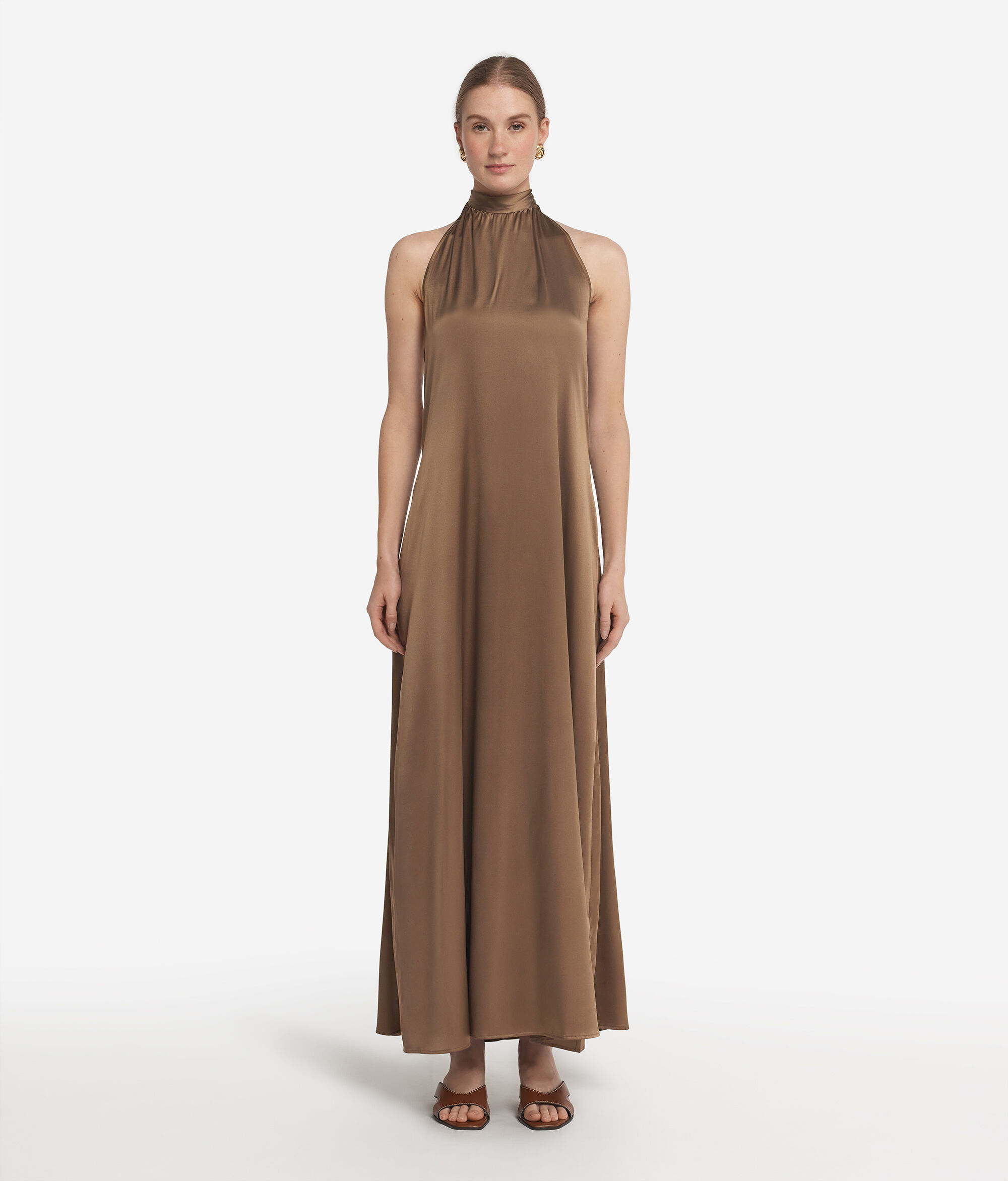Silk Dress with Halter Neck