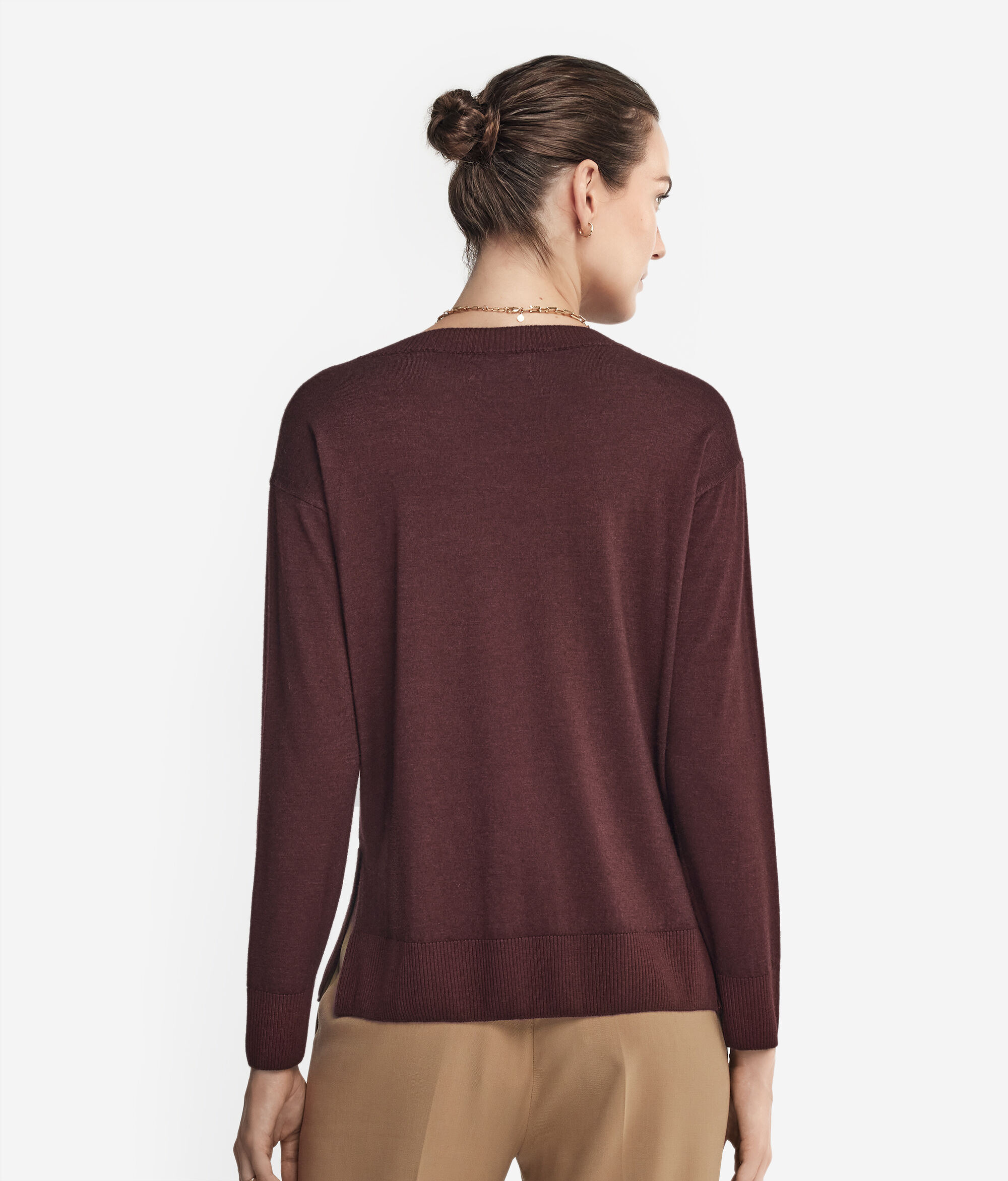 Maglia Girocollo in Cashmere con spacchi