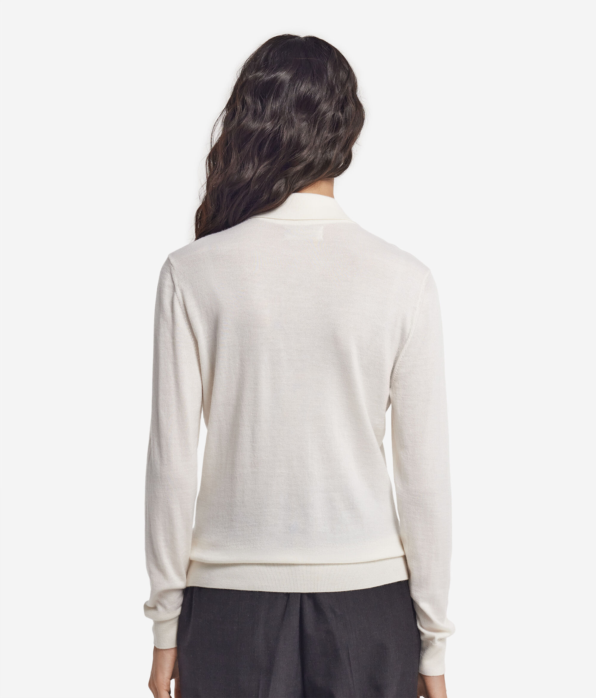 Long-sleeved polo shirt crafted in ultrafine cashmere