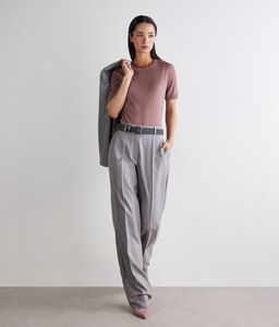 Girocollo a maniche corte in Cashmere Silkfine - PINK